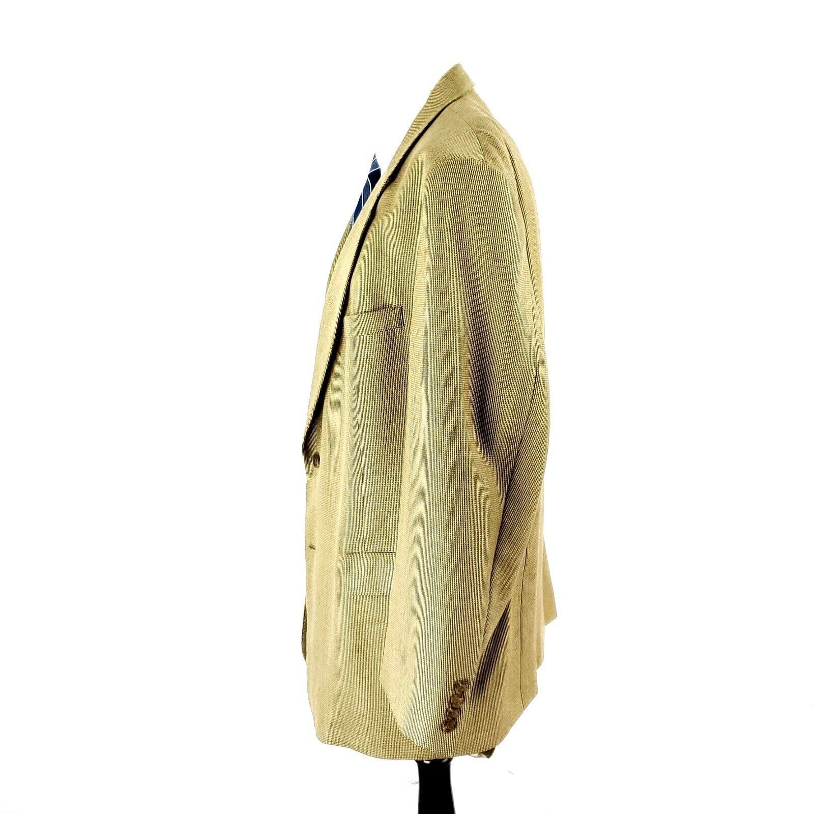 Hart Schaffner Marx Hart Schaffner Marx Wool 2 Button Sport Coat 46L Tan Nailshe Size 46L - 4 Thumbnail