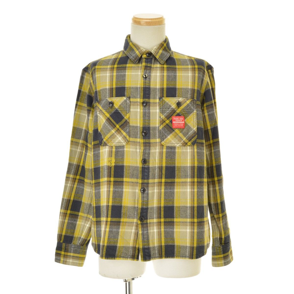 Shirt long sleeve button down check cotton Multicolor