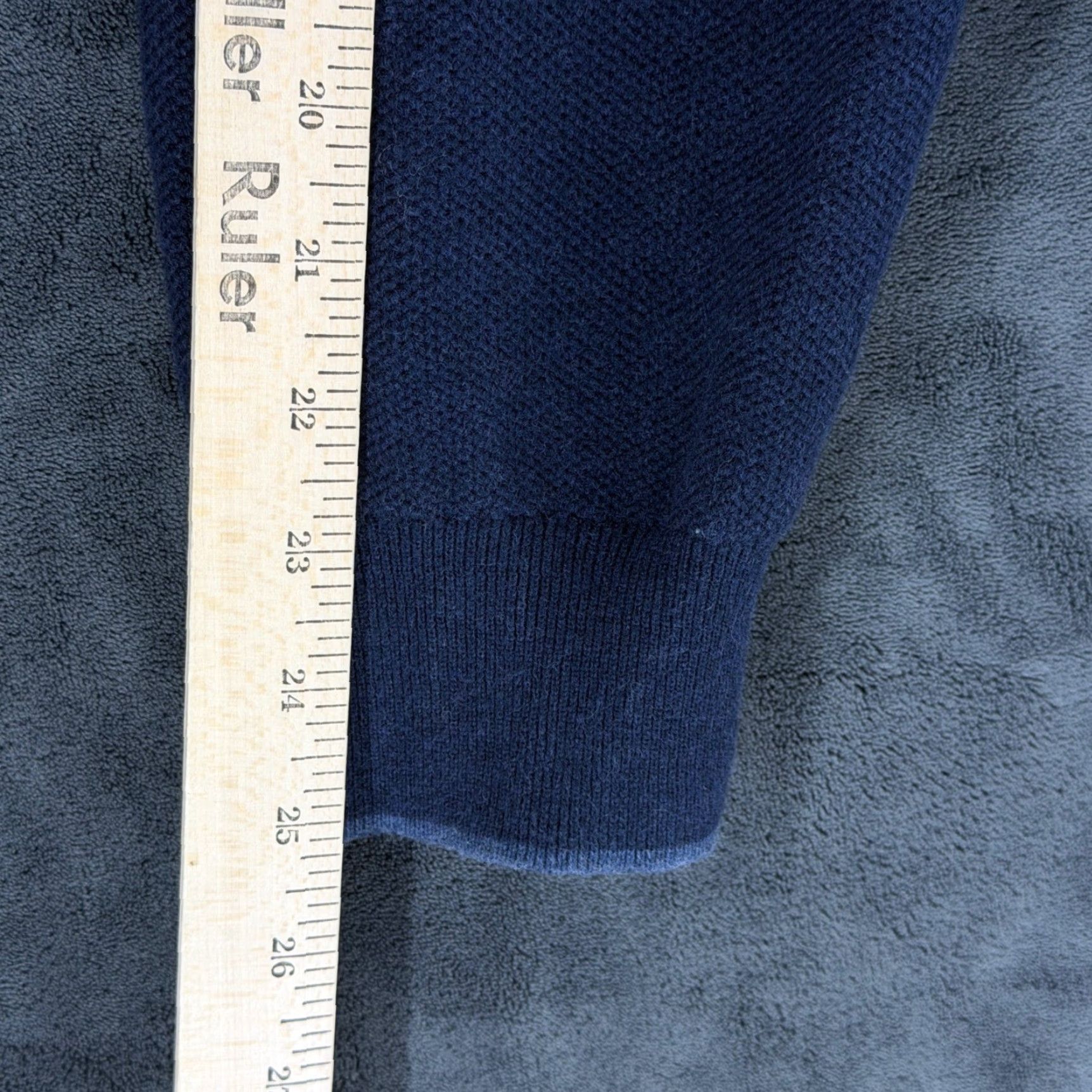 Polo Ralph Lauren Polo Ralph Lauren Mens XL Navy Blue Pima Cotton Quarter Zip Mock Neck Sweater Size US XL / EU 56 / 4 - 7 Thumbnail