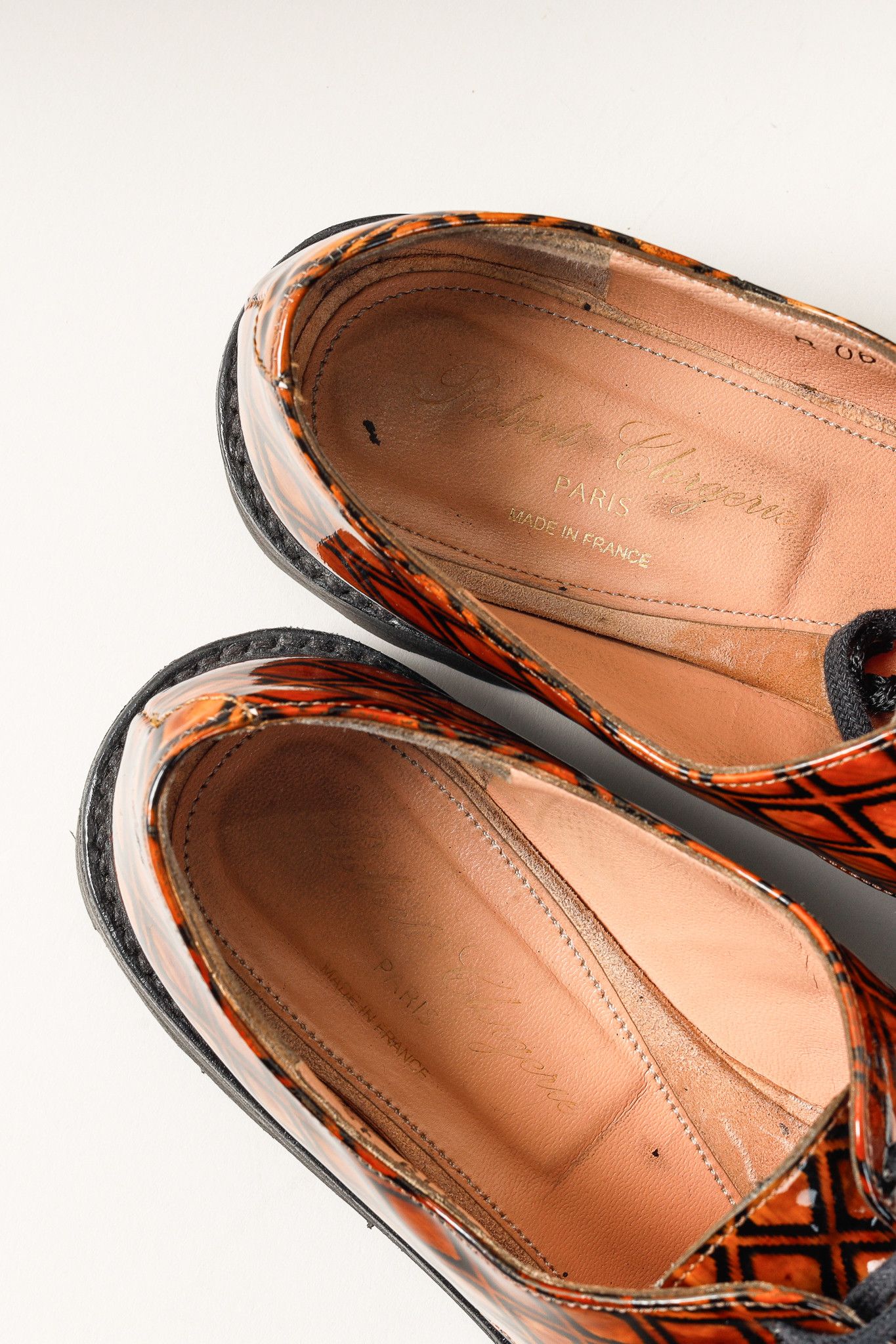 Robert Clergerie Robert Clergerie Geometric Patent Leather Derby Shoes Size US 7 / IT 37 - 9 Thumbnail