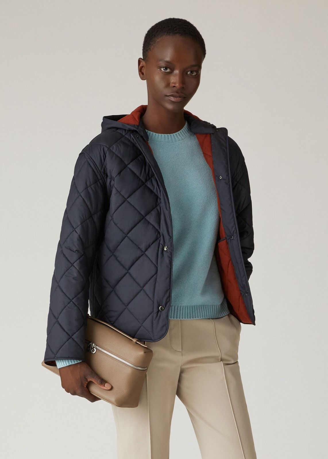 Loro Piana o1srvl11e0824 Superlight Nylon Quilted Jacket in Navy Blue Size XL / US 12-14 / IT 48-50 - 2 Thumbnail