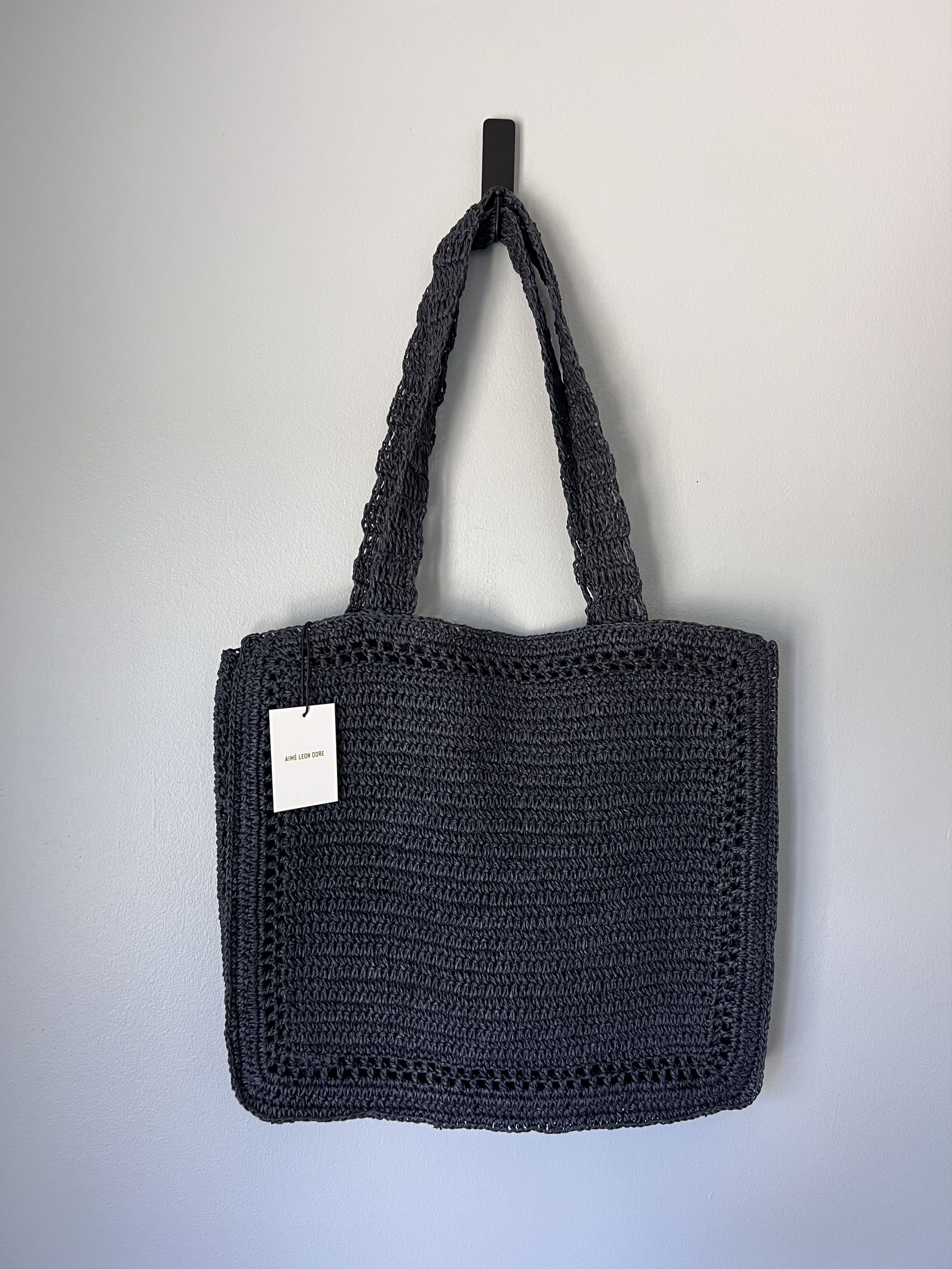 Aime Leon Dore Aime Leon Dore Crochet Tote Bag in Navy Size ONE SIZE - 3 Thumbnail