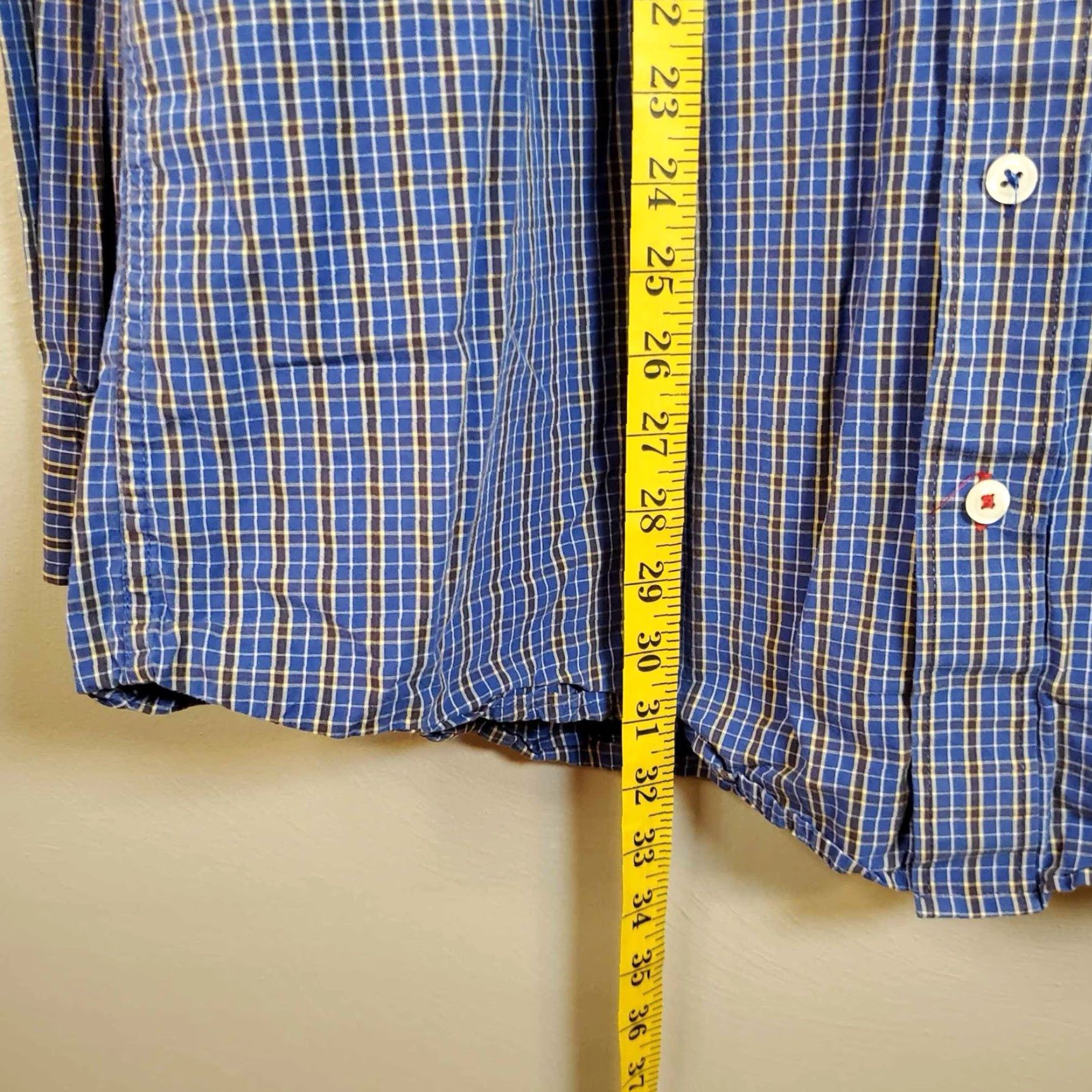 Izod IZOD Shirt Mens LT Large Tall Blue Plaid Long Sleeve Pocket Button Down Size US L / EU 52-54 / 3 - 5 Thumbnail