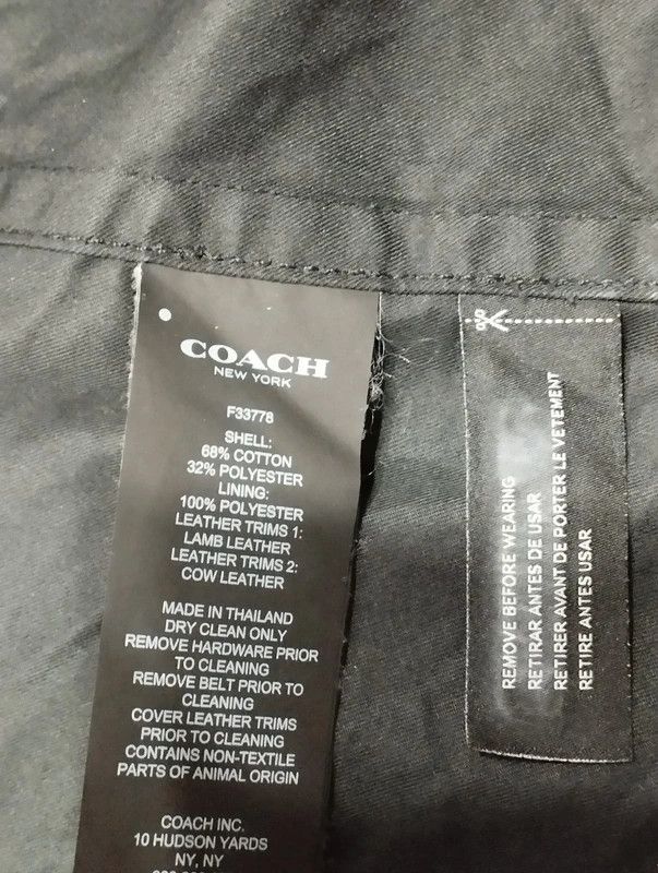 Coach Coach Lamb Leather Cotton Trench size M Size US M / EU 48-50 / 2 - 10 Thumbnail