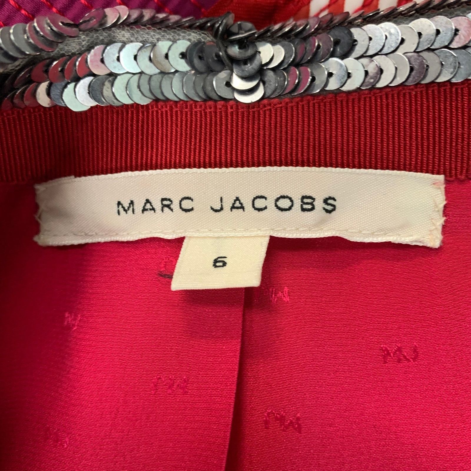 Marc Jacobs MARC JACOBS Size 6 Raspberry & Silver Floral Blazer Size M / US 6-8 / IT 42-44 - 4 Thumbnail