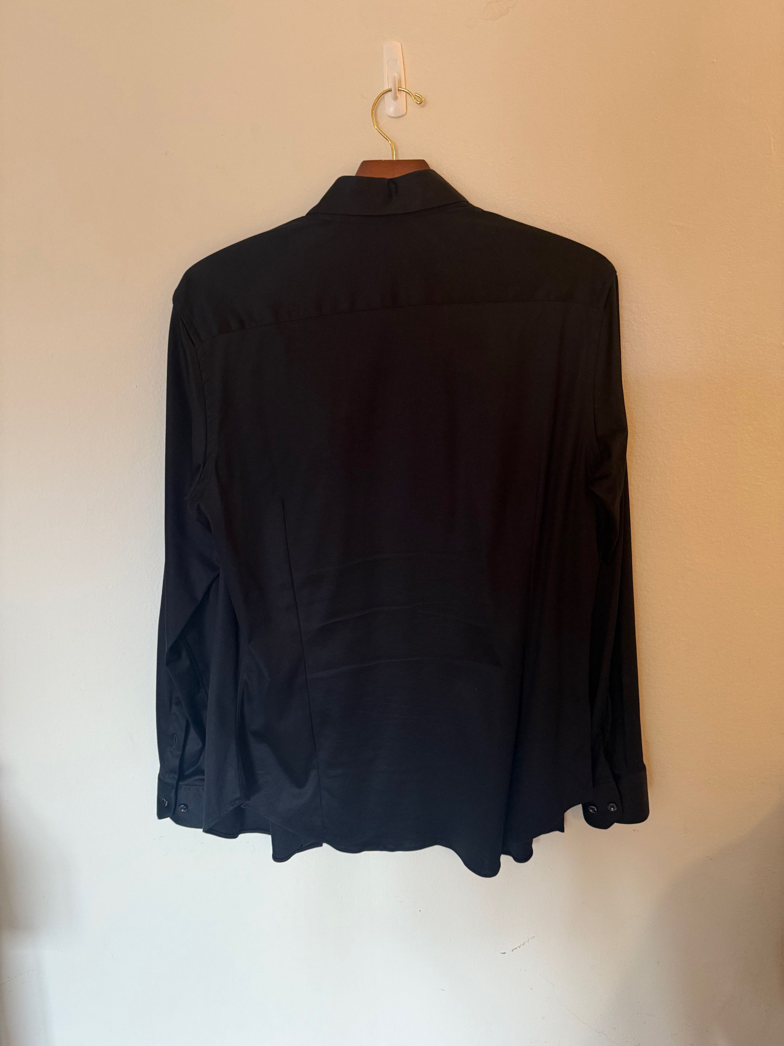 Giorgio Armani Giorgio Armani Black Button-Down Dress Shirt Size US XL / EU 56 / 4 - 2 Thumbnail