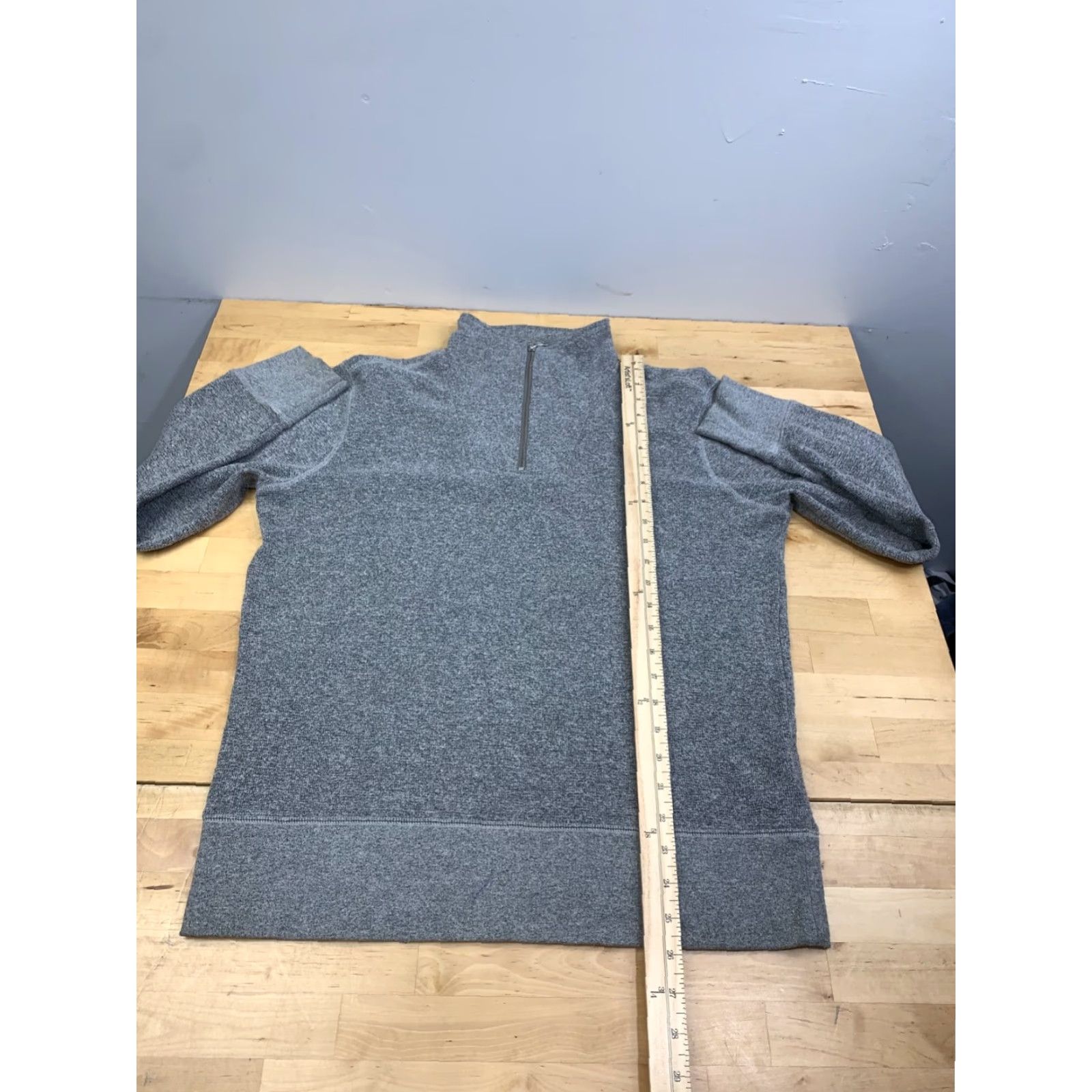 Banana Republic Banana Republic Men Sweater Pullover 1/4 Zip Mock Neck Char Gray M Regular Size US M / EU 48-50 / 2 - 3 Thumbnail