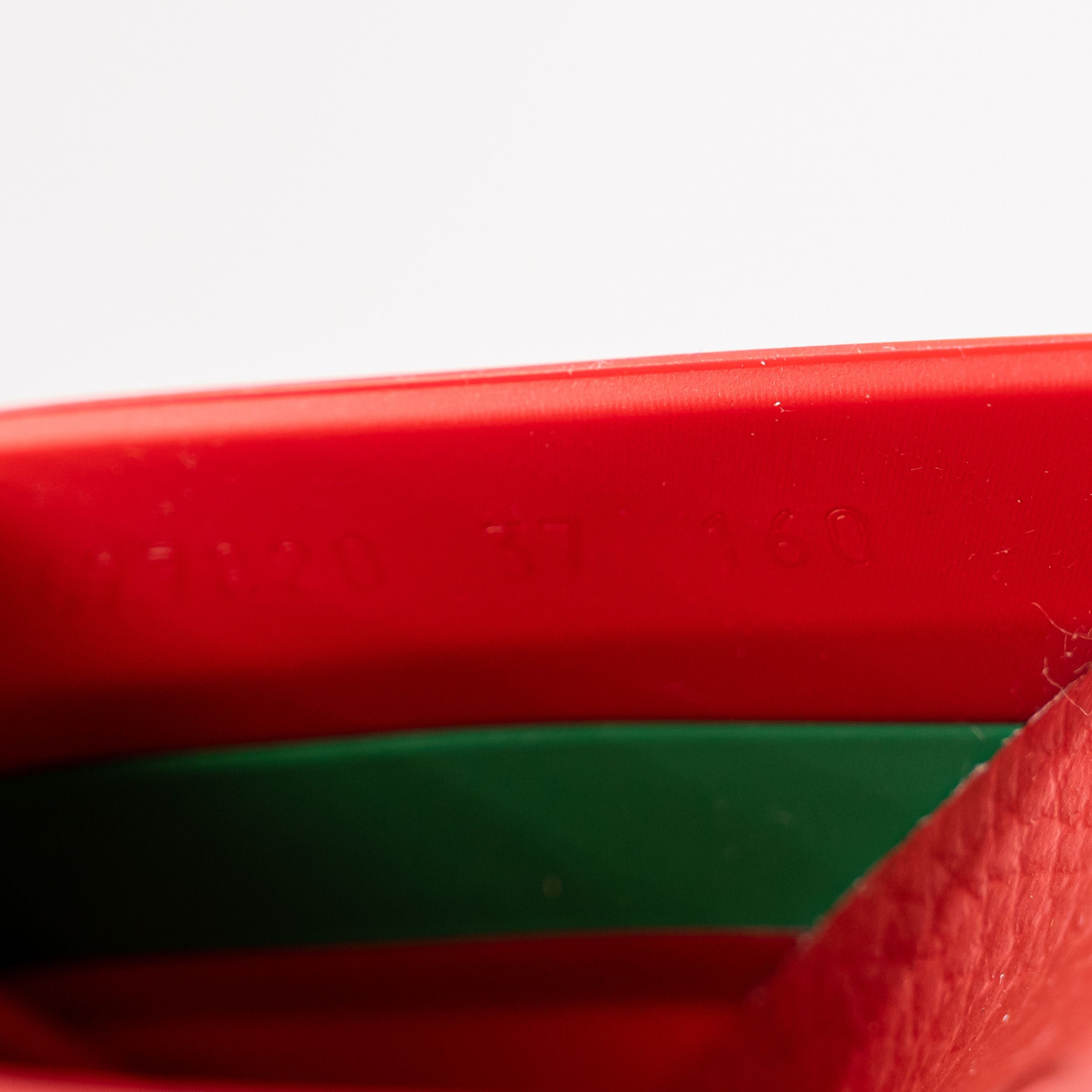 Gucci 37G - Gucci Slide Sandals Cross Striped Red Green Web Rubber Size US 7 / IT 37 - 8 Thumbnail