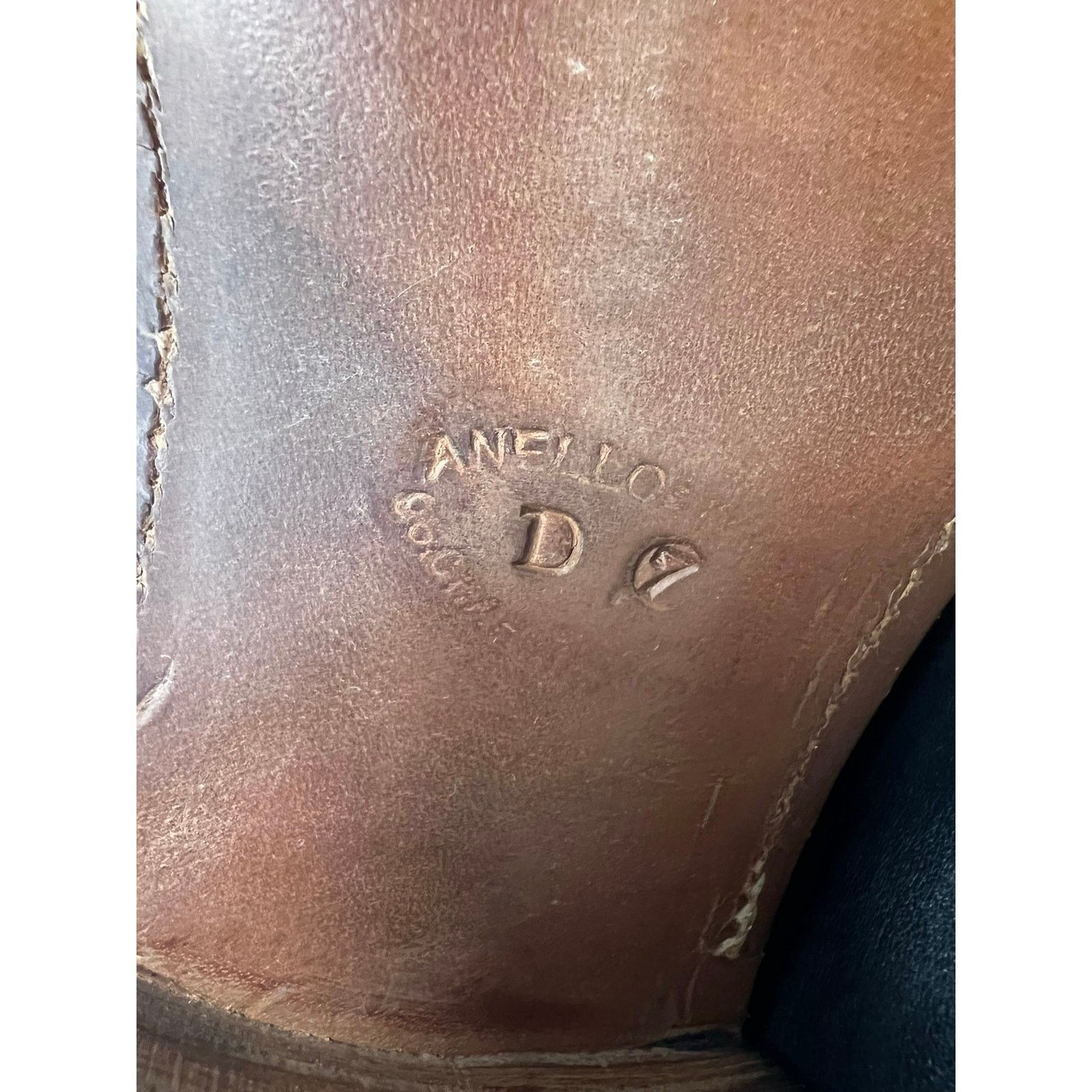 Handmade Vintage Rare Anello & Davide Tall Black Leather Boots Men 7D Size US 7 / EU 40 - 11 Thumbnail
