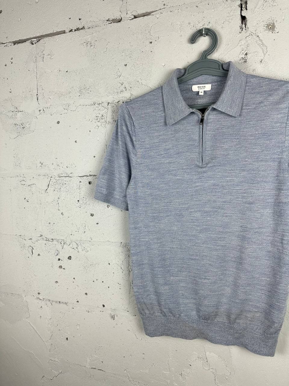 Reiss Reiss Maxwell Merino Wool Textured Polo Zip Shirt Size US M / EU 48-50 / 2 - 3 Thumbnail