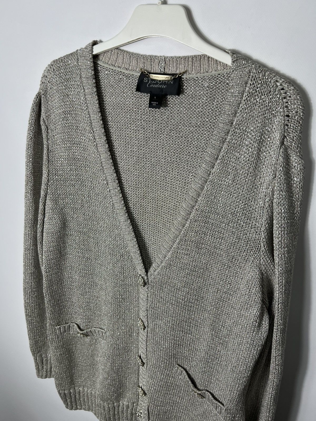 St. John Vintage luxury St. John Couture Cardigan With Rhinestone Size L / US 10 / IT 46 - 3 Thumbnail