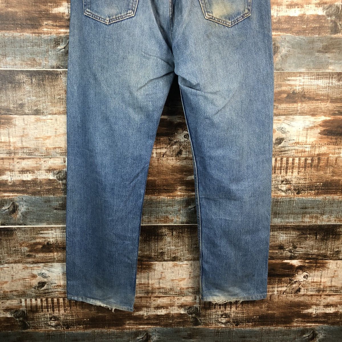 Levi's Levis 501 vintage ripped Blue Denim Pants #A2578 Size US 37 - 15 Thumbnail