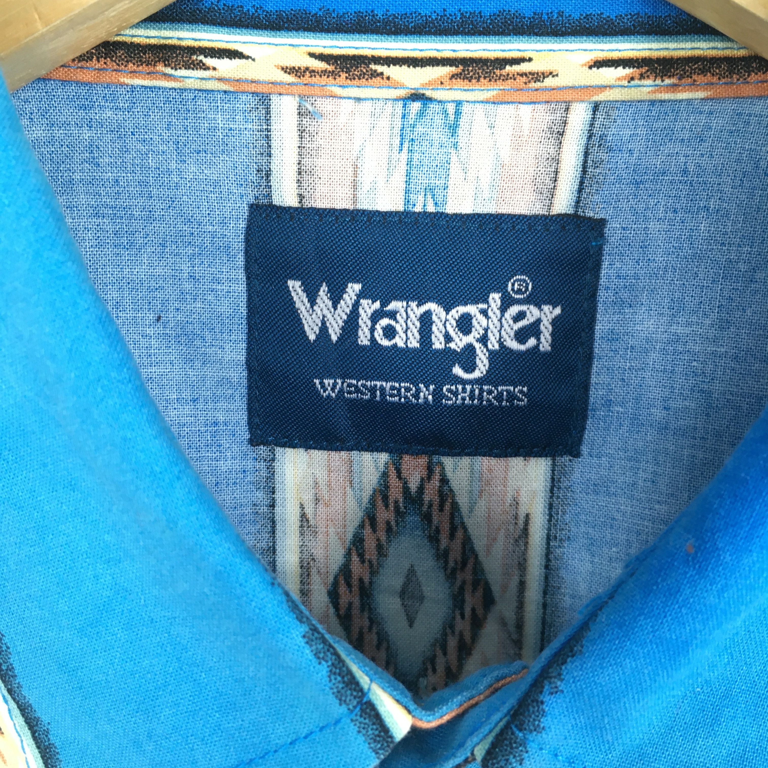 Wrangler Vintage 80s Wrangler Aztec Navajo Brushpopper Shirt 2XLarge Size US XXL / EU 58 / 5 - 5 Thumbnail
