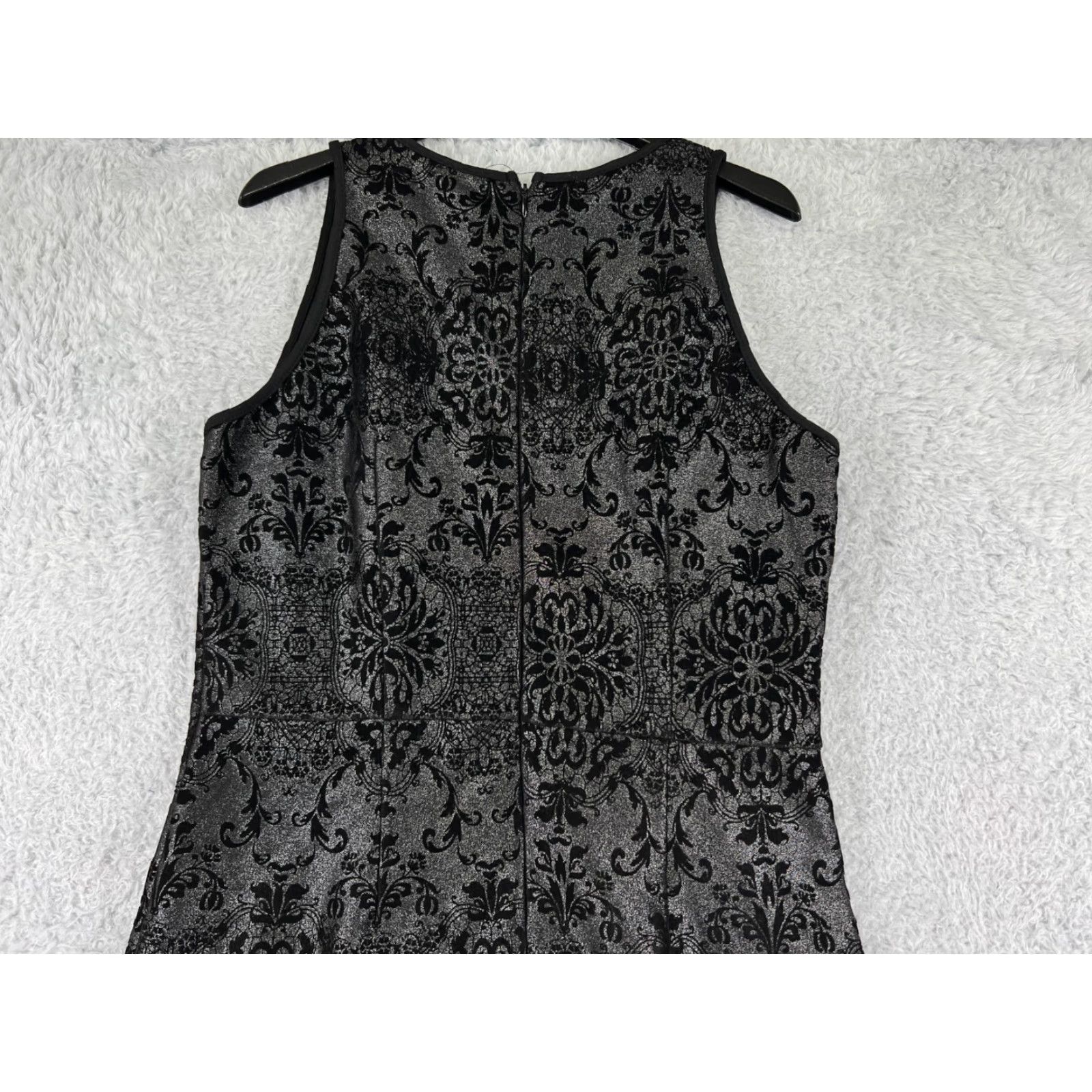 Vintage Enfocus Studio Dress Womens 4 Black Floral Print Sleeveless Polyester Blend Size S / US 4 / IT 40 - 7 Thumbnail
