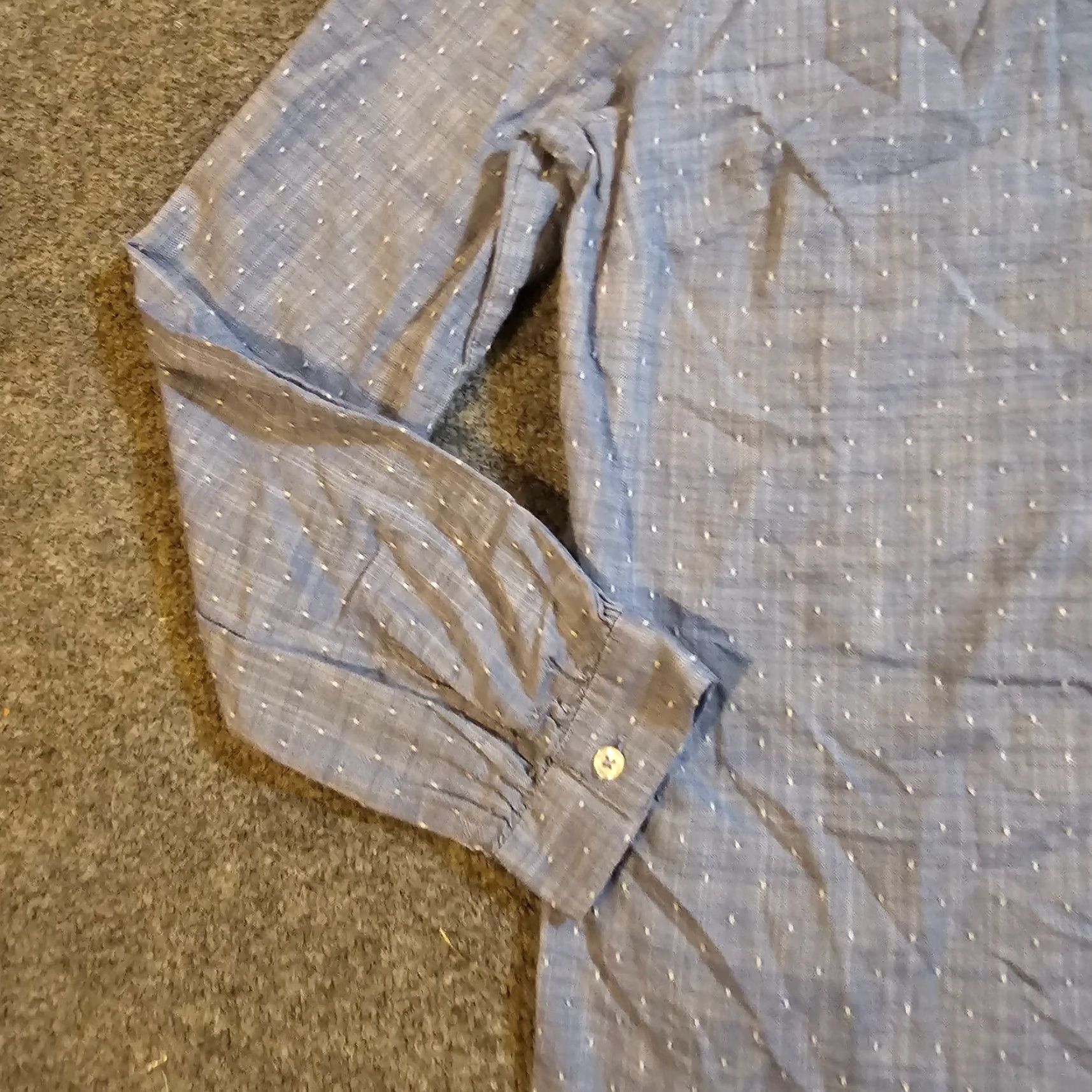 Talbots Talbots Top Womens M Blue Chambray Polka Dot Long Sleeve Casual Shirt Women Size M / US 6-8 / IT 42-44 - 4 Thumbnail