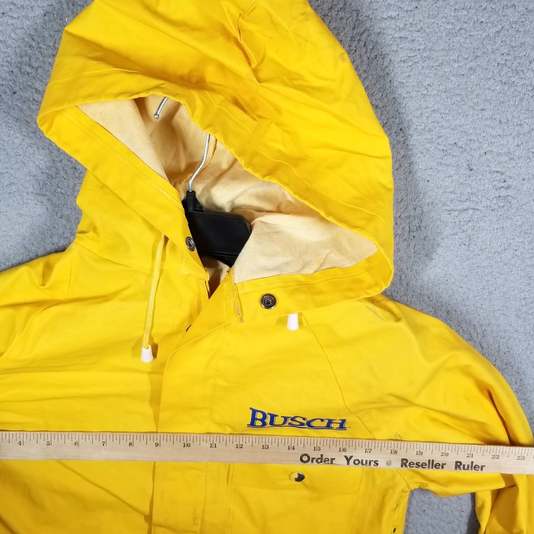 Vintage VINTAGE Anheuser-Busch Busch Beer Rain Jacket Mens Medium Yellow 80s Outdoor Casual All Seasons Zipper Size US M / EU 48-50 / 2 - 7 Thumbnail