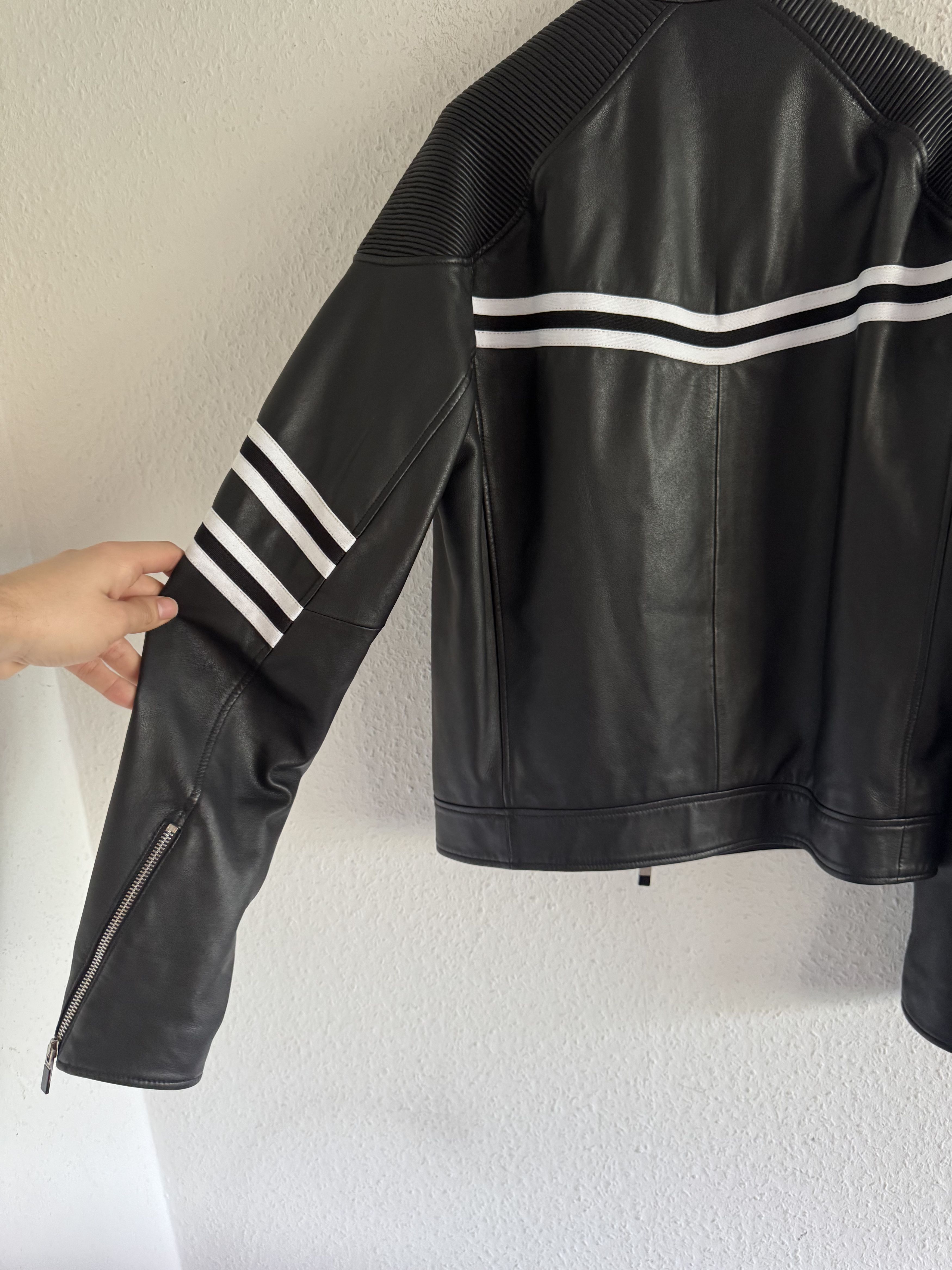 Just Cavalli Resort 2017 Striped Leather Biker Jacket Size US S / EU 44-46 / 1 - 14 Thumbnail