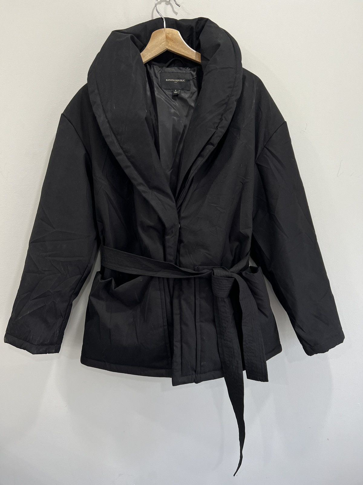 Banana Republic Womens Banana Republic Puffer Jacket Belt Kimono style Size L / US 10 / IT 46 - 1 Thumbnail