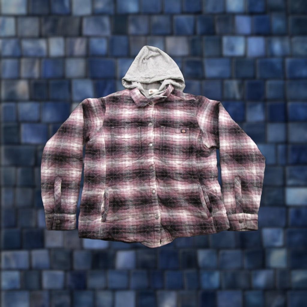 Dickies Dickies Shirt Women Hooded Flannel Plaid Shacket Snap Size L Quilted Multicolor Cotton Jacket Size L / US 10 / IT 46 - 1 Thumbnail