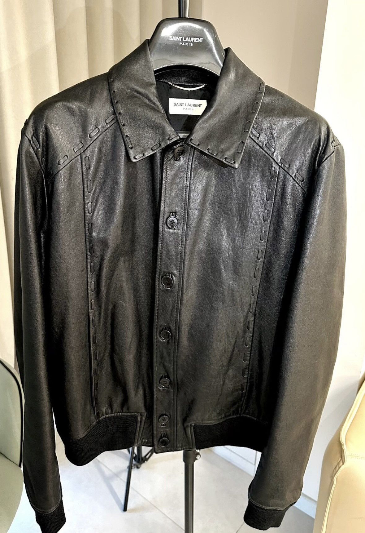 Saint Laurent Paris Saint Laurent Paris 2018SS Lambskin Leather Lapel Jacket Size US M / EU 48-50 / 2 - 1 Thumbnail