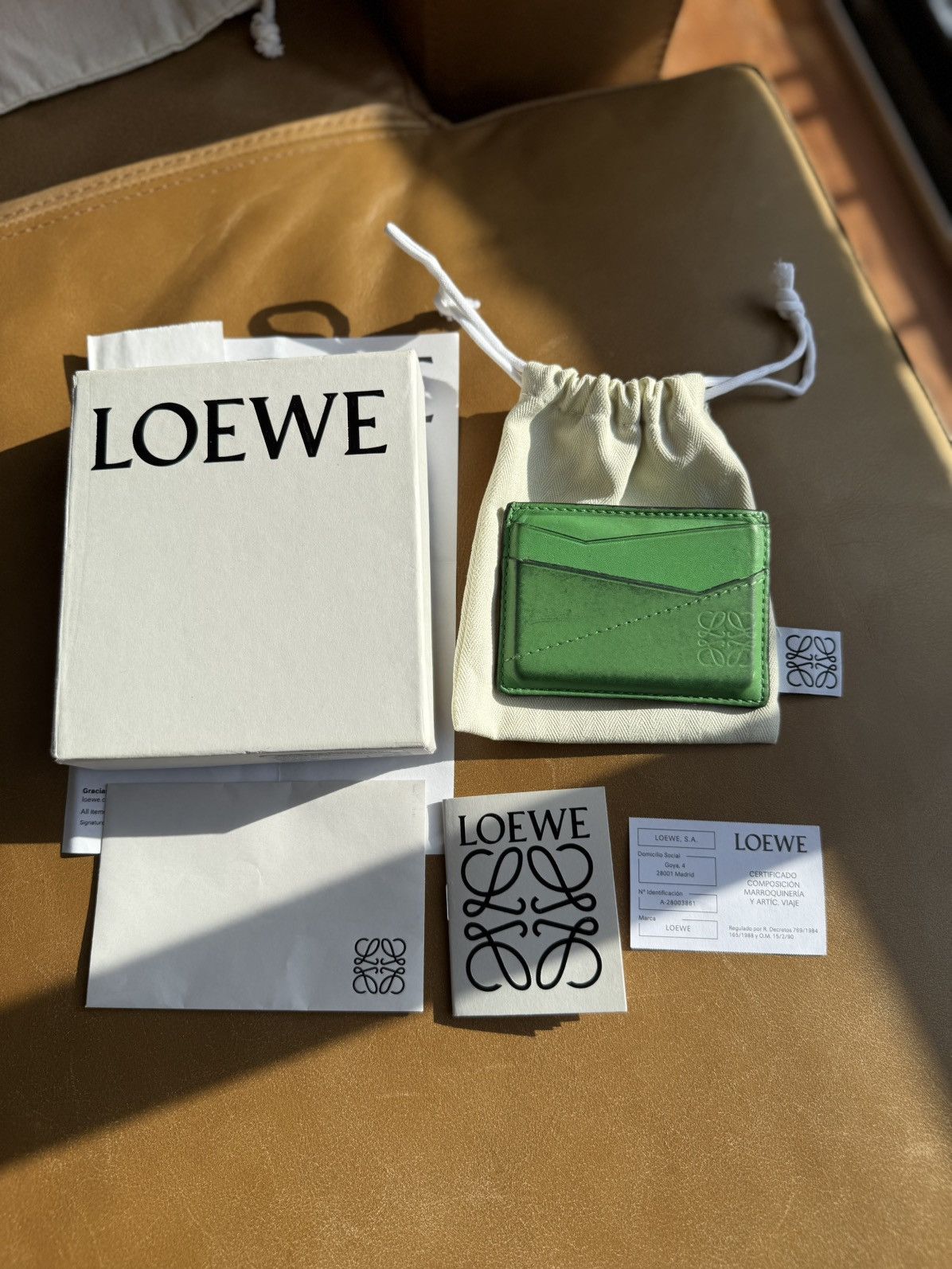 Loewe Loewe Puzzle Stitch Plain C Wallet Cardholder Apple Green Size ONE SIZE - 5 Thumbnail