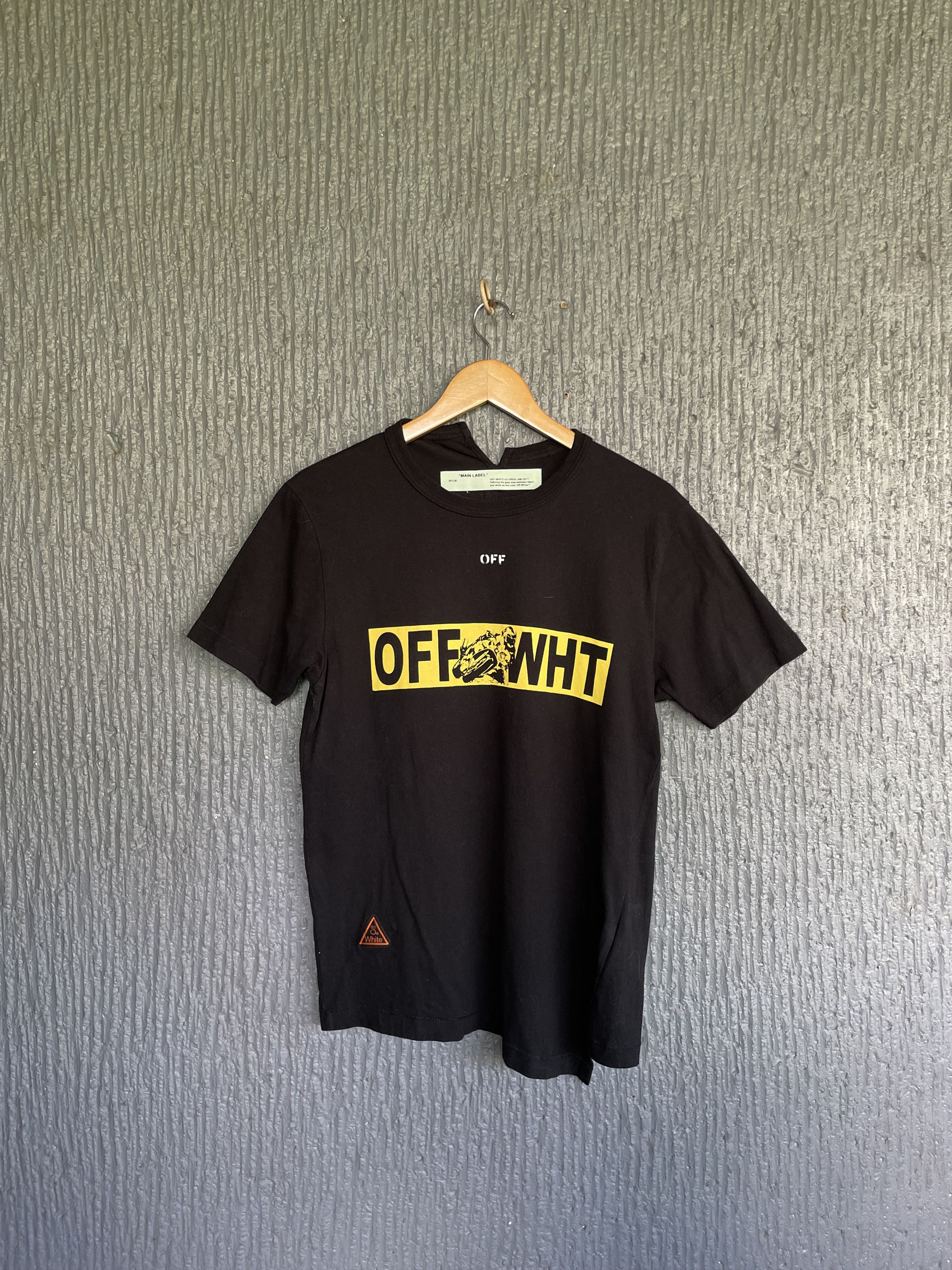 image of Off White x Virgil Abloh Off-White Moto Spliced Tee in Black, Men's (Size XS)