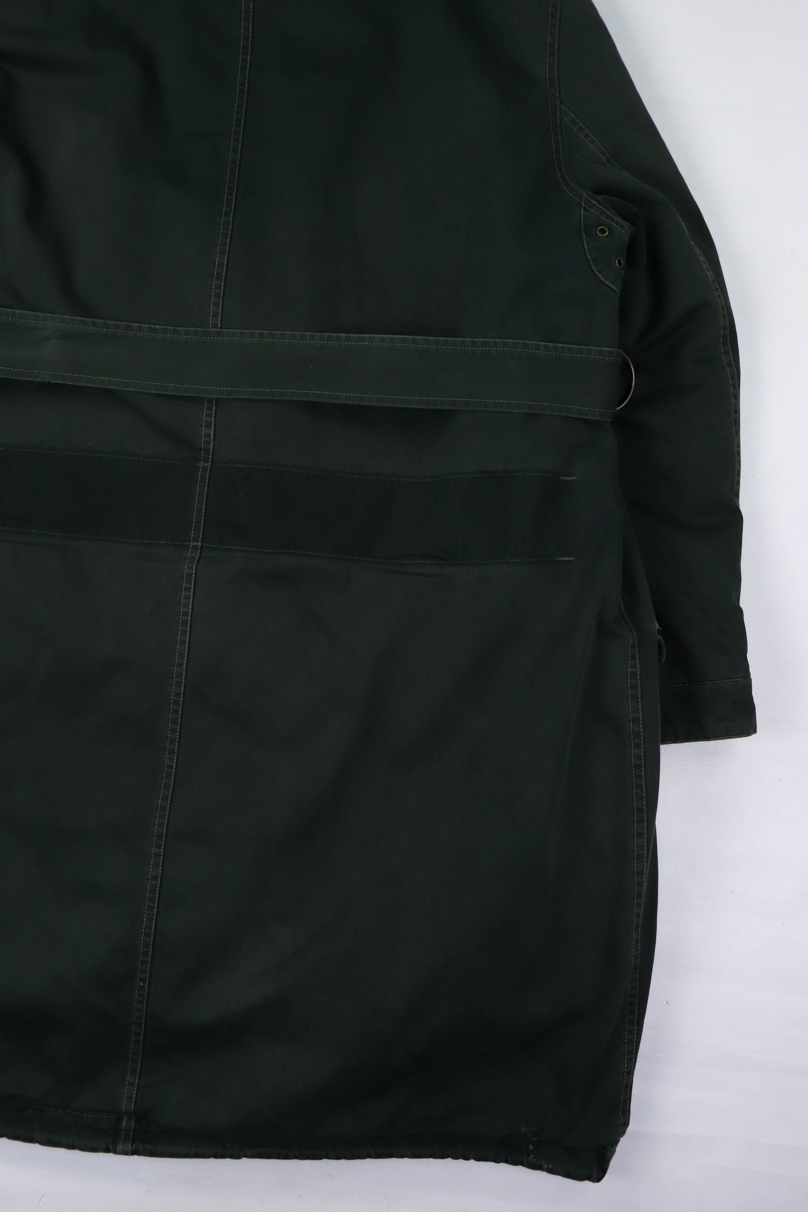 Ralph Lauren 90s Vintage Ralph Lauren Shearling Liner Green Belted Coat Size L / US 10 / IT 46 - 16 Thumbnail