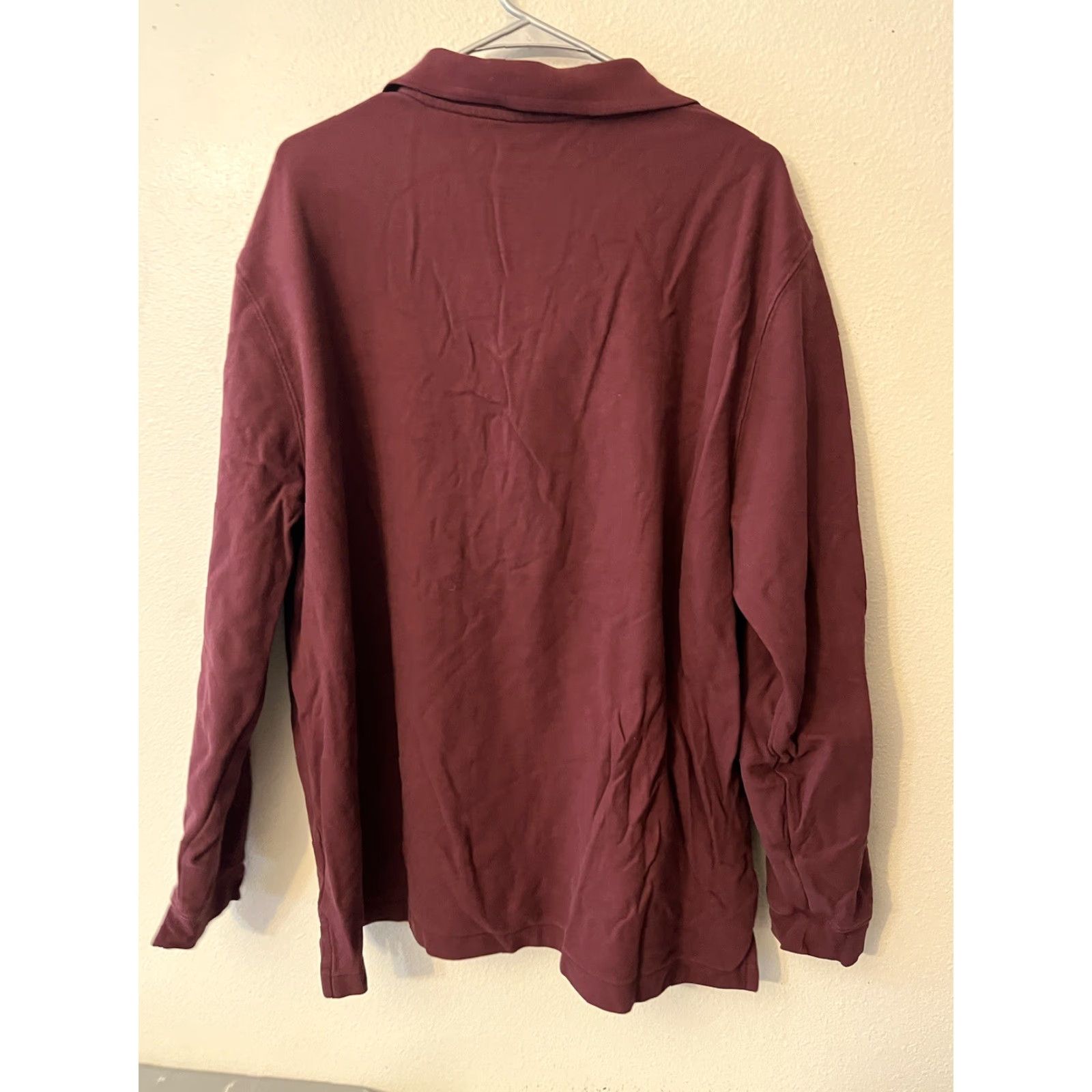 Vintage LL Bean Polo Shirt Men XXL Maroon Traditional Fit Long Sleeve 300459 Cotton Knit Regular Breathable Classic Outdoor Golf Rugby Walking Mens Size US XXL / EU 58 / 5 - 3 Thumbnail
