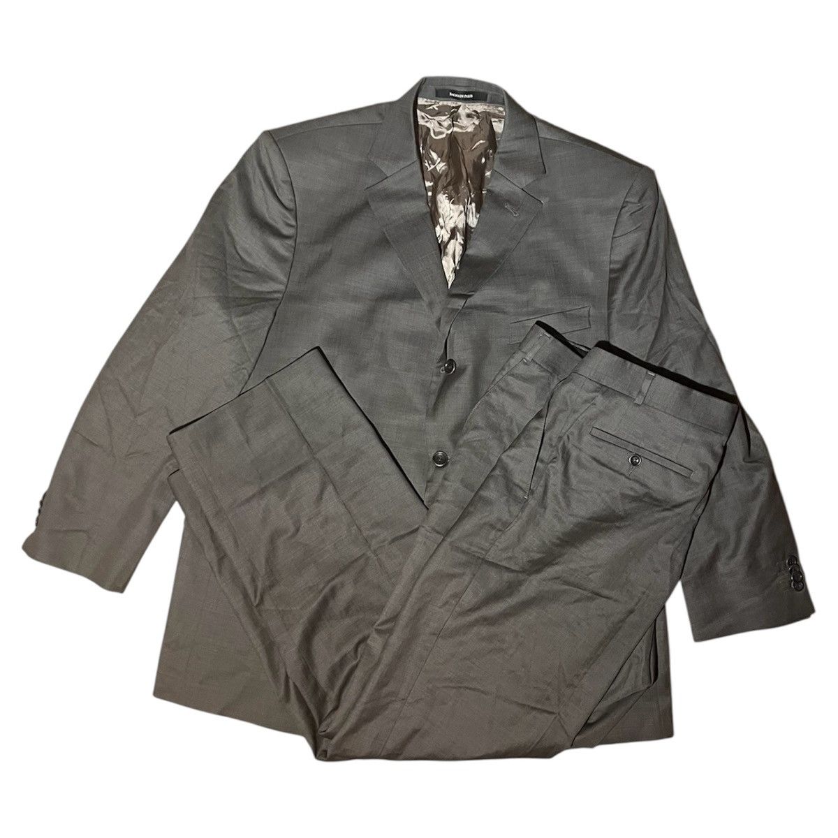 Balmain Paris Men's Suit EU 56 W40 XXL Gray Wool