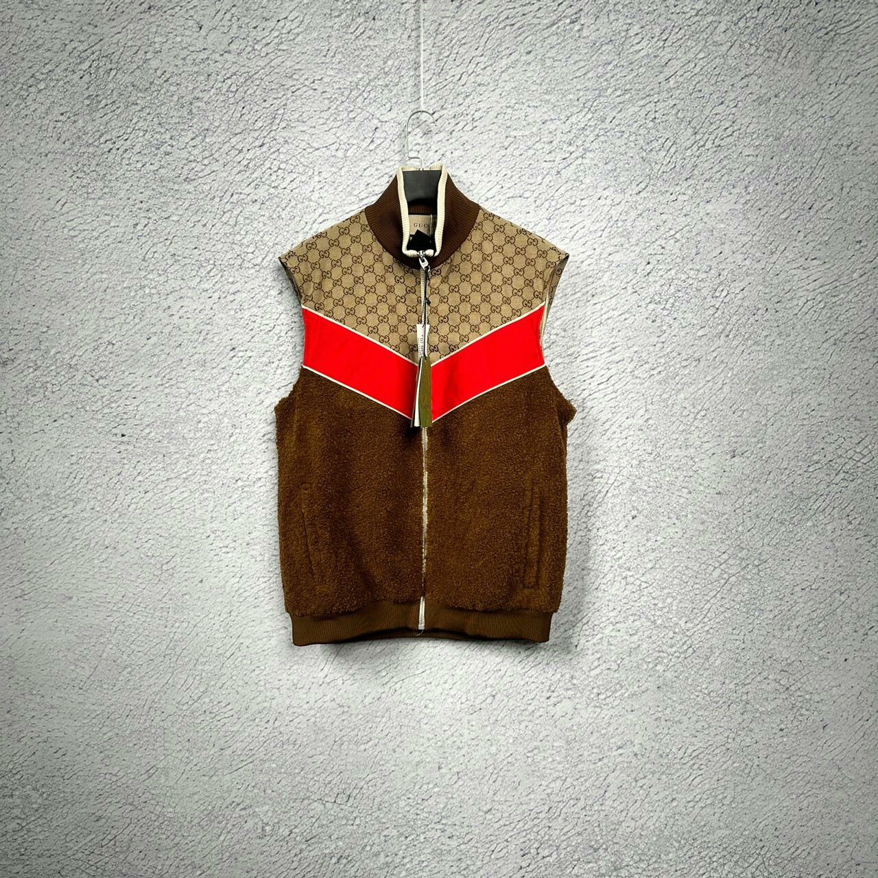 Gucci gucci brown and red zip-up jacket Size US L / EU 52-54 / 3 - 3 Thumbnail