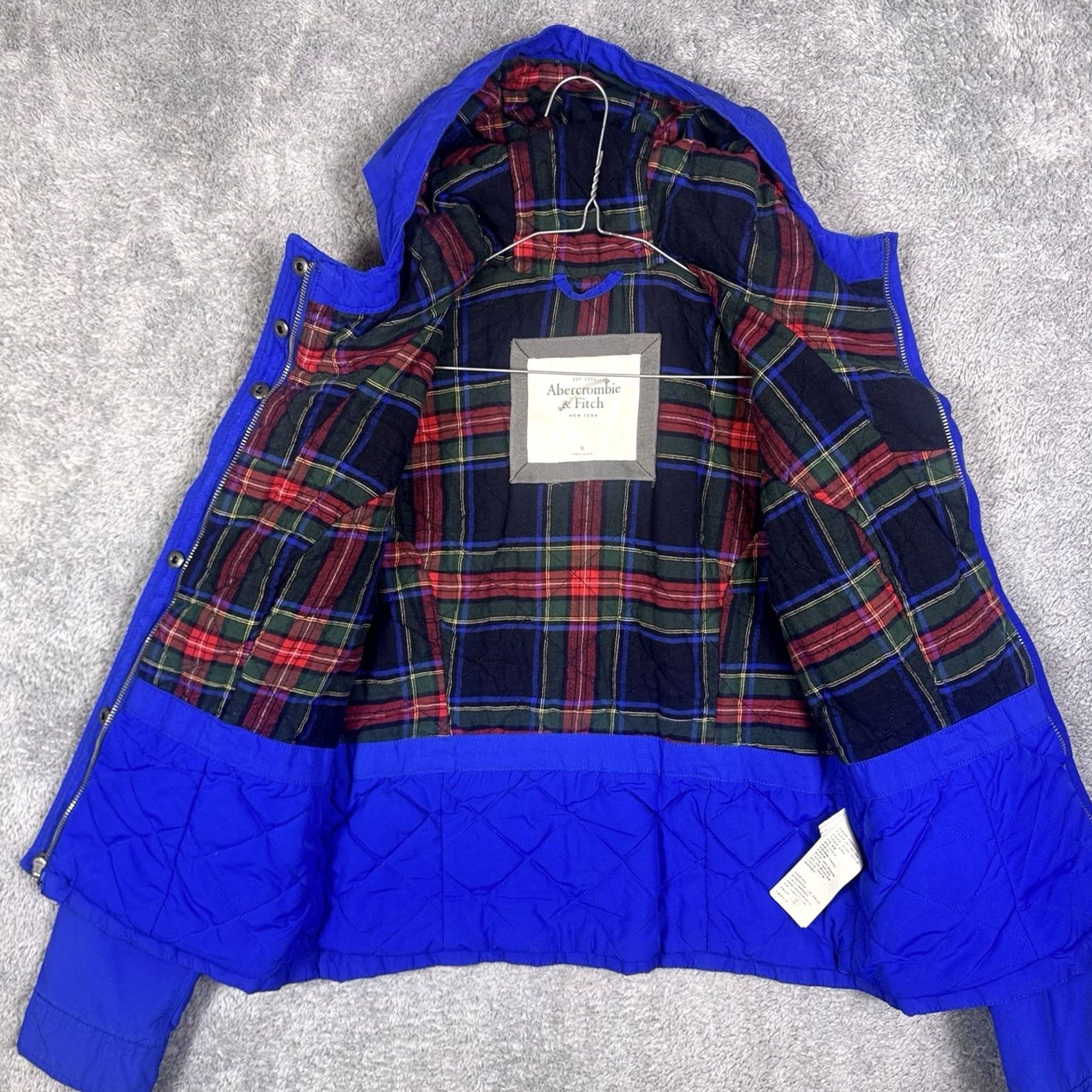 Abercrombie & Fitch VINTAGE Abercrombie & Fitch Jacket Womens M Crop Flannel Lined Bomber Chore Y2K Windbreaker Size M / US 6-8 / IT 42-44 - 5 Thumbnail
