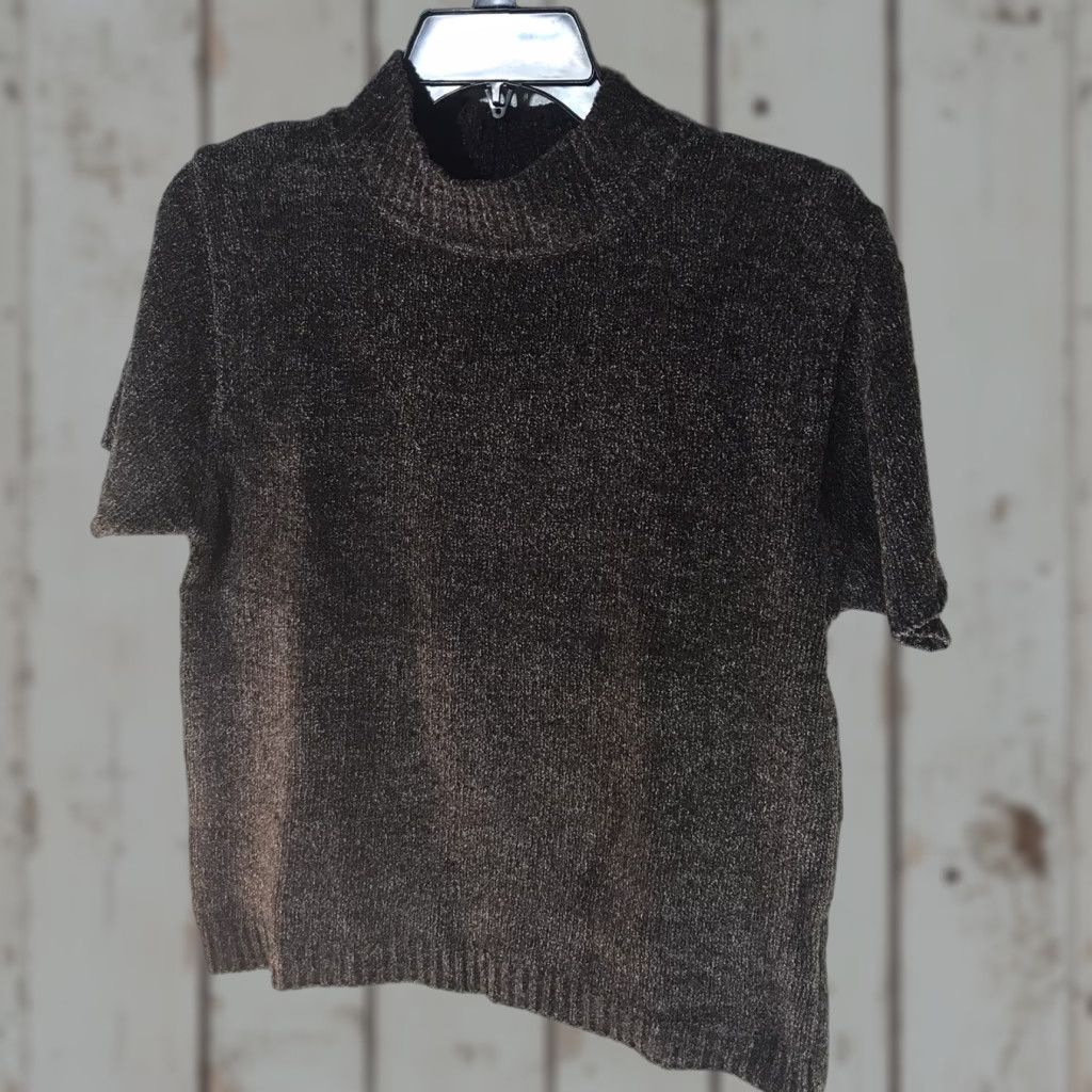 Vintage By Design Flecked Mock Neck Sweater Women’s Size M Brown/White Casual Pullover Size M / US 6-8 / IT 42-44 - 1 Thumbnail