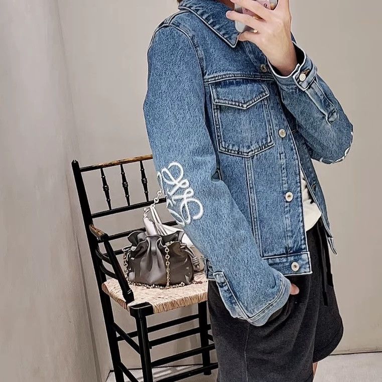 Loewe Loewe Mar358 B Logo-embroidered Lapel S-B Denim Jkt 34 Size XS / US 0-2 / IT 36-38 - 8 Thumbnail