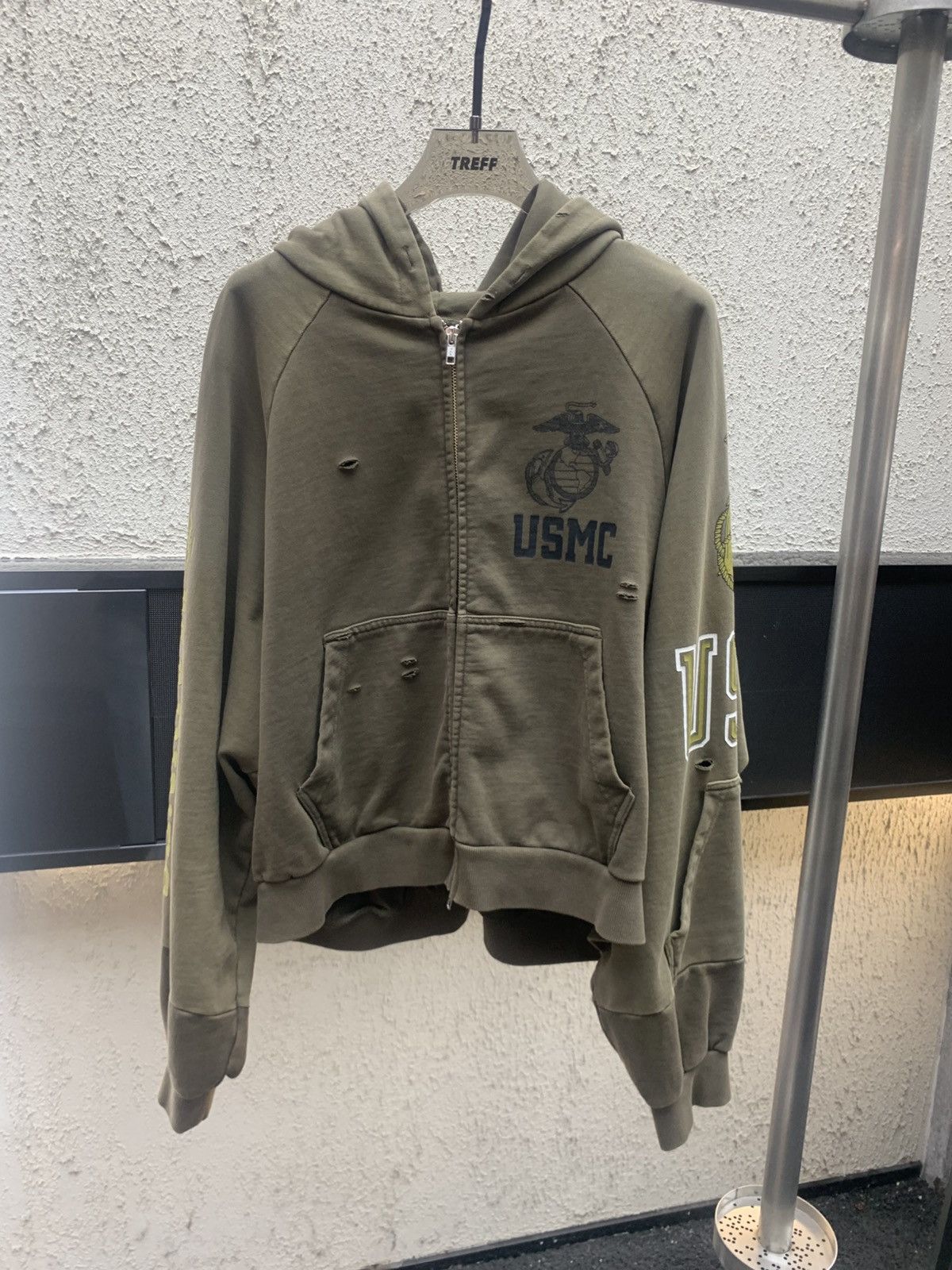 PROJECT G/R PROJECT GR RECONSTRUCTED FOLDED ZIP HOODIE - KHAKI | Grailed