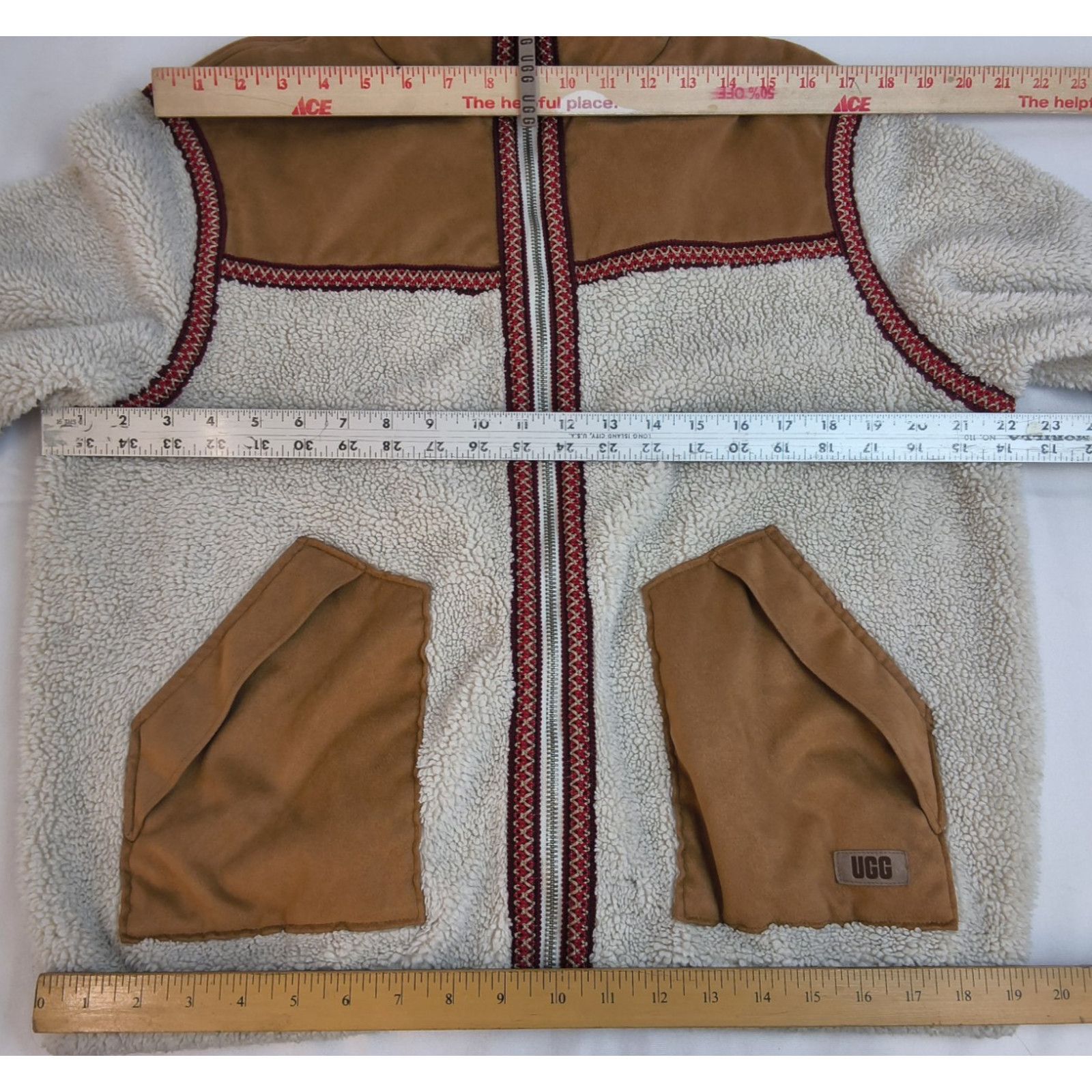 Ugg Ugg Tasman Fleece Jacket Women's M White/Brown Sherpa Zip Size M / US 6-8 / IT 42-44 - 12 Thumbnail