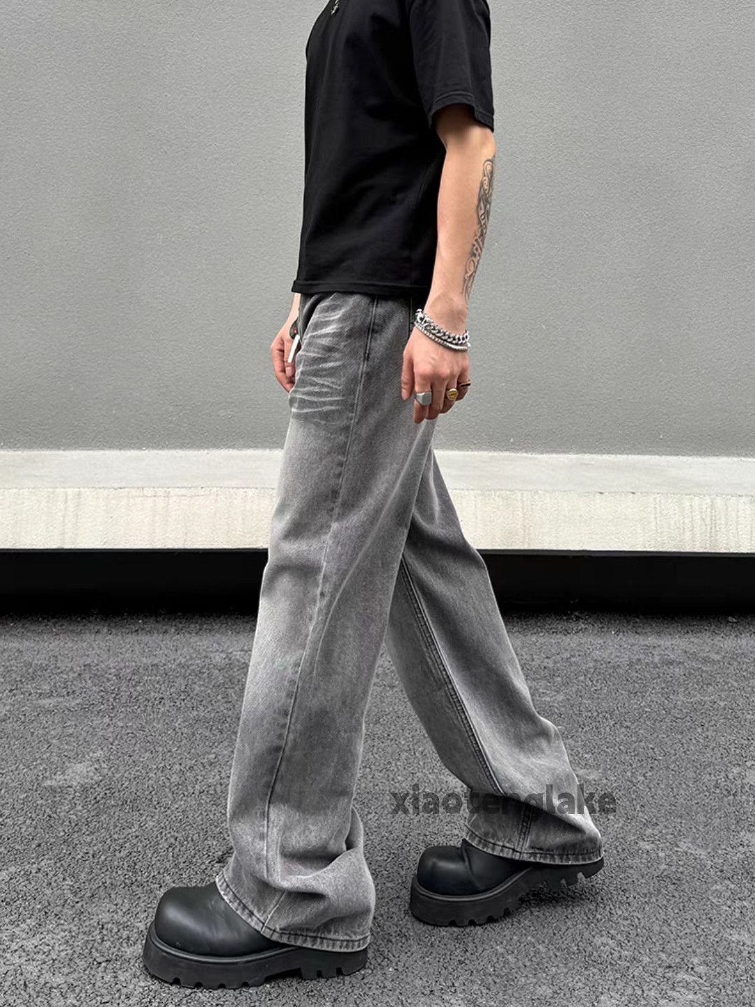 Jean × Vintage washed faded loose baggy ripped damaged jeans Size US 28 / EU 44 - 3 Thumbnail
