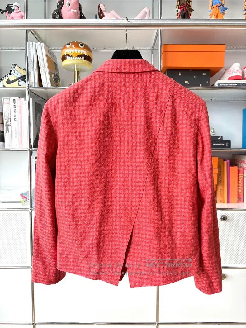 Dior Dior Watermelon red plaid woollen suit jacket Size M / US 6-8 / IT 42-44 - 3 Thumbnail