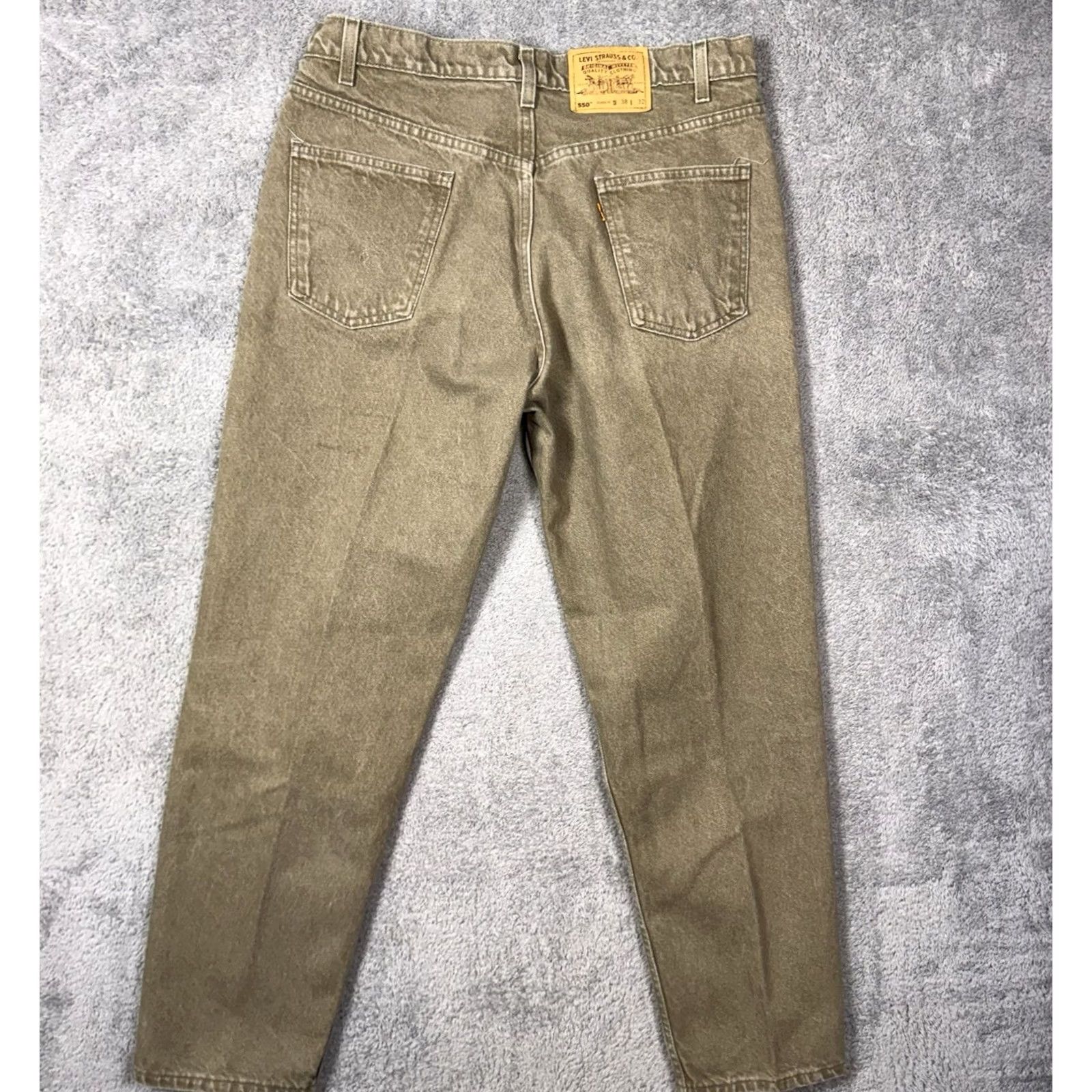 Levi's Vintage Levi'S 550 Orange Tab Jeans Mens 36x32 USA Made 1997 Olive Green - Relaxed Fit 5 Pocket Size US 36 / EU 52 - 3 Thumbnail