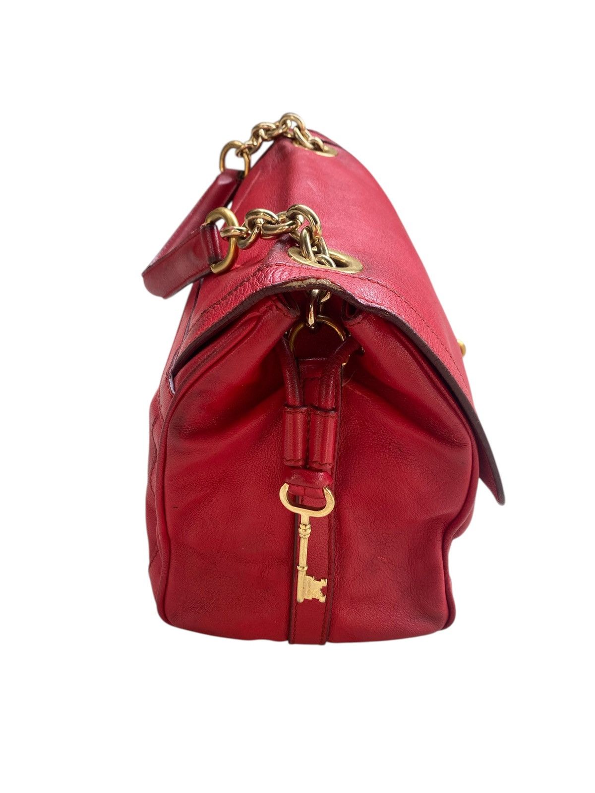 Dolce & Gabbana Dolce And Gabbana D&G Red Leather Padlock Top Handle Bag Size ONE SIZE - 4 Thumbnail