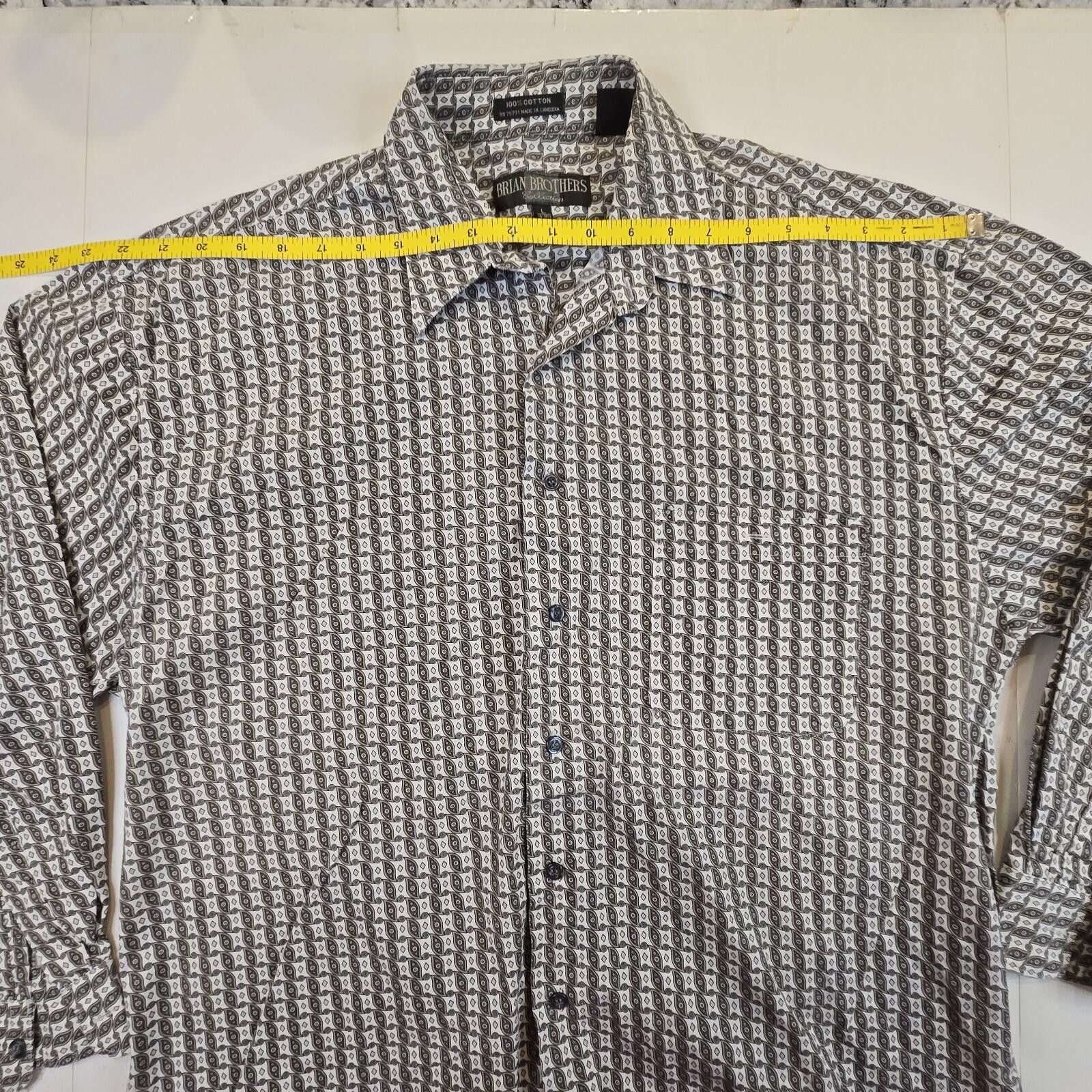 Other Vintage Brian Brothers Mens Size L Brown White Cotton Shirt Size US M / EU 48-50 / 2 - 5 Thumbnail