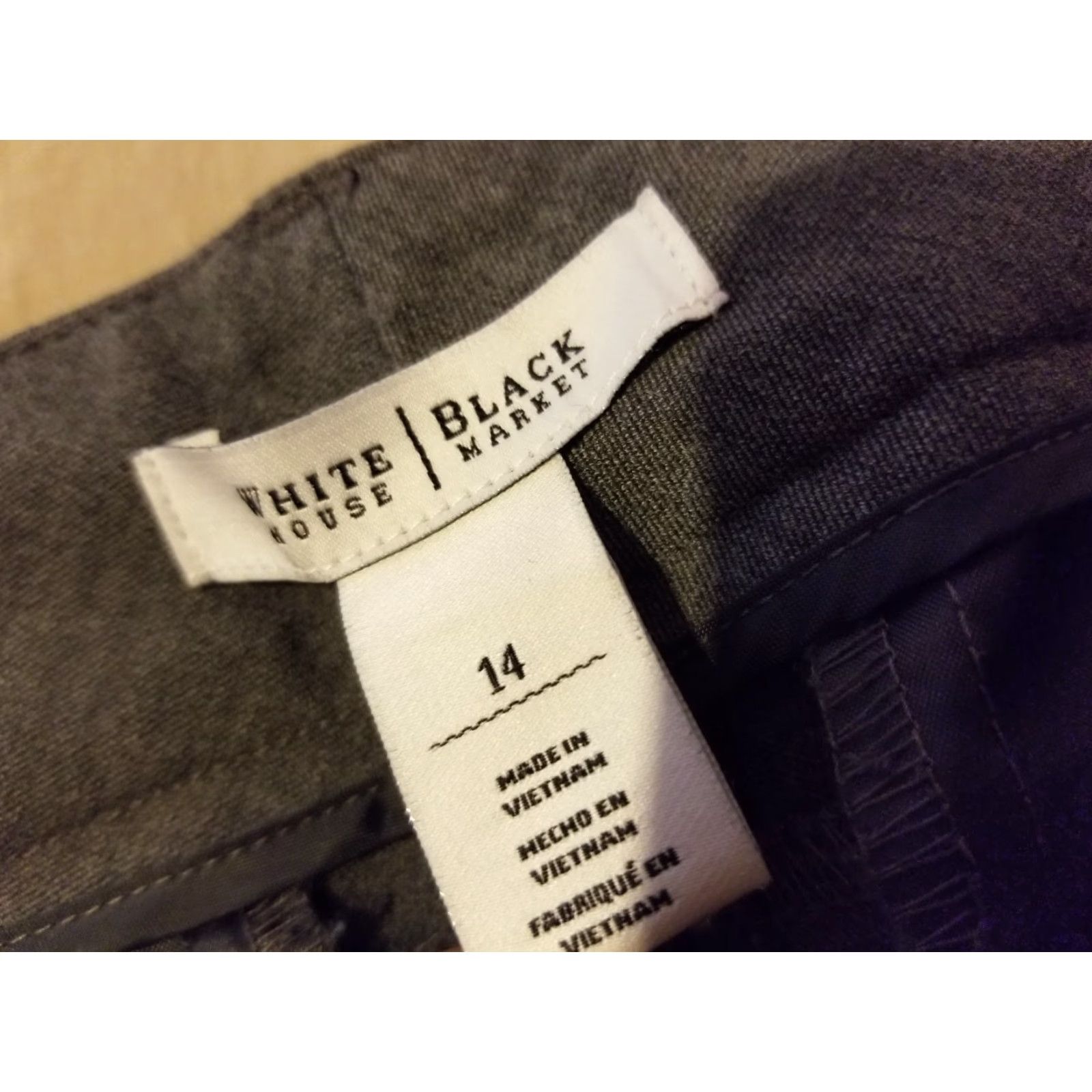 White House Black Market White House Black Market Dress Pants 14 Gray Slack Chino Khaki Trouser Womens Flat Front Regular Size 14 Ladies Pants Size 36" / US 14 / IT 50 - 4 Thumbnail
