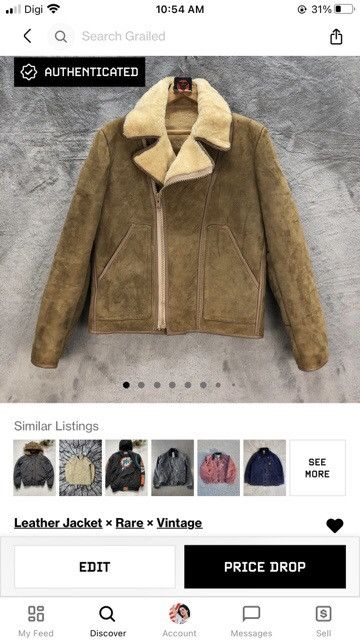 Vintage SKIN THINGS SUEDE SHEARLING DOUBLE COLLAR JACKET #7196-117 Size US S / EU 44-46 / 1 - 12 Thumbnail