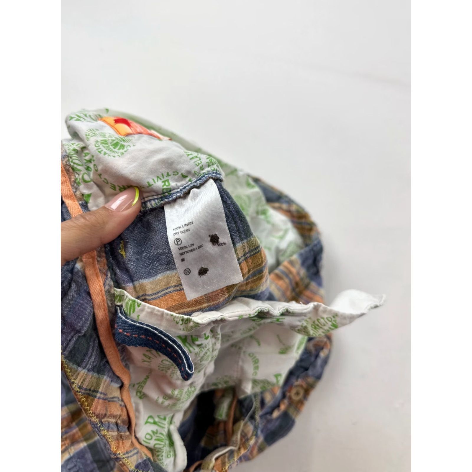 Tommy Bahama Tommy Bahama Shorts Mens 42 Multicolor Plaid Relax Linen Tropical Beachy Hawaii Summer Casual Modern Size US 42 / EU 58 - 7 Thumbnail