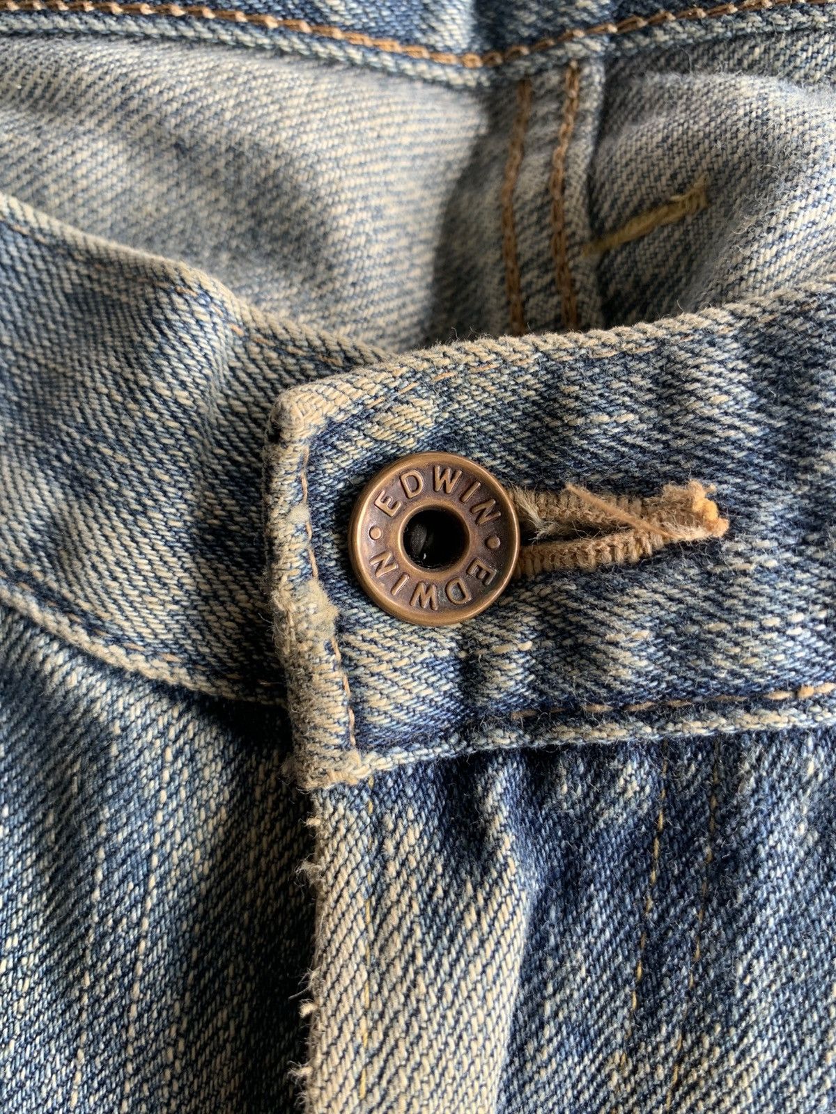 Kapital VINTAGE EDWIN 505ZX SELVEDGE BAGGY RUSTY DISTRESSED DENIM Size US 34 / EU 50 - 11 Thumbnail
