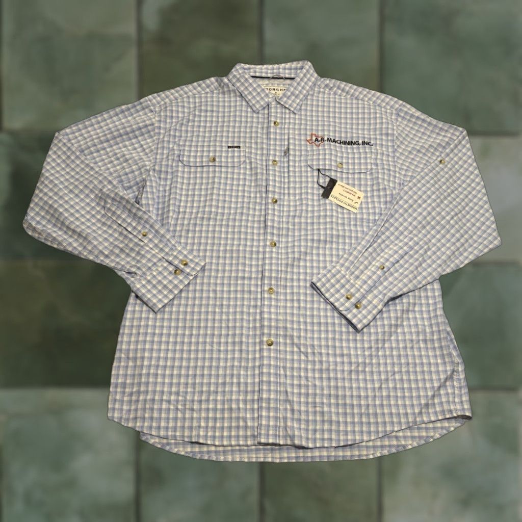 Vintage Poncho Shirt XL Blue Plaid Workwear NWT Magnetic Pockets Button-Up Regular Fit Mens Size US XL / EU 56 / 4 - 1 Thumbnail