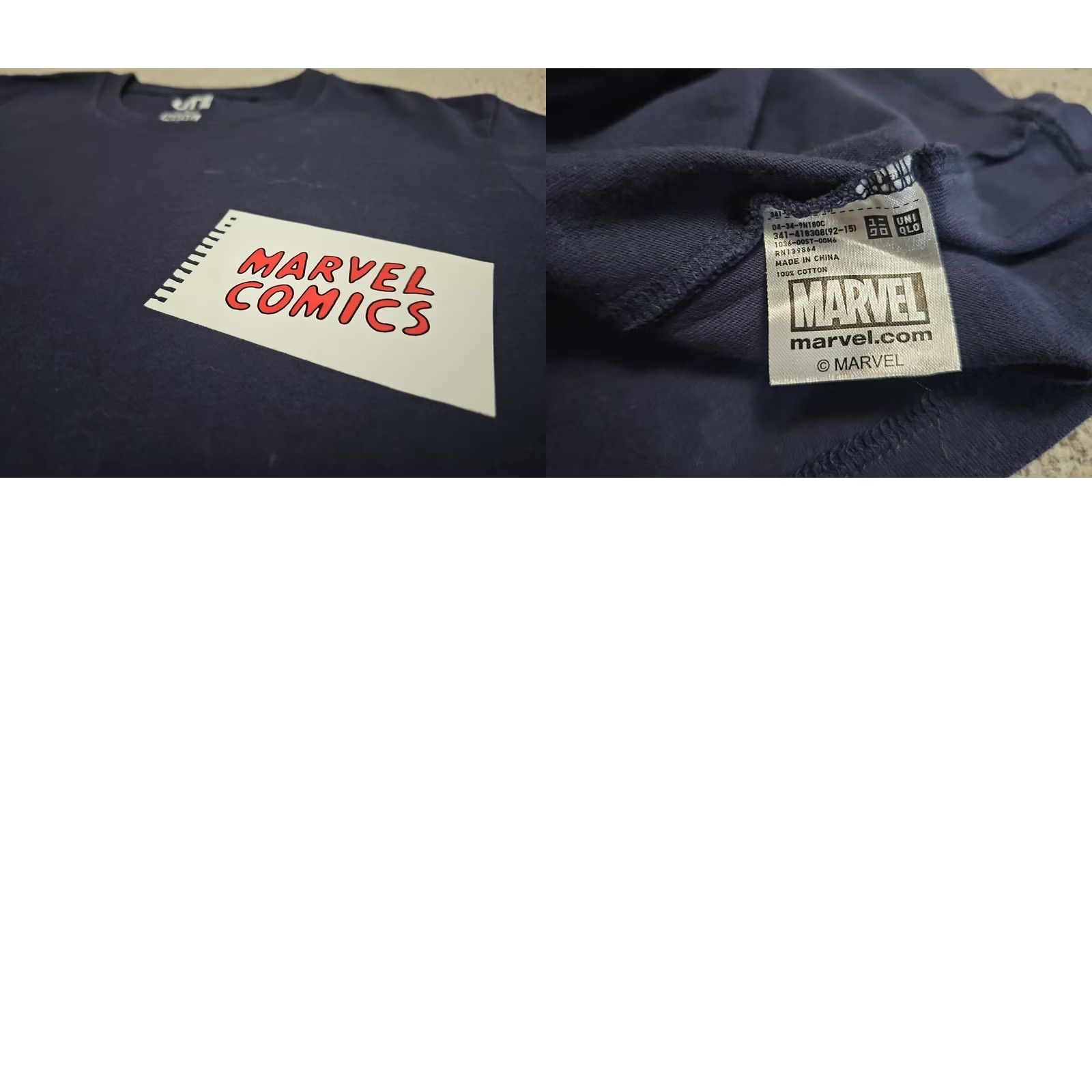 Uniqlo UNIQLO MARVEL T-Shirt Navy Crew Neck Short Sleeve Unisex Adults Medium XS? No; Size M color navy graphic print logo Comics Movie Superheroes 90s? Size US M / EU 48-50 / 2 - 8 Thumbnail