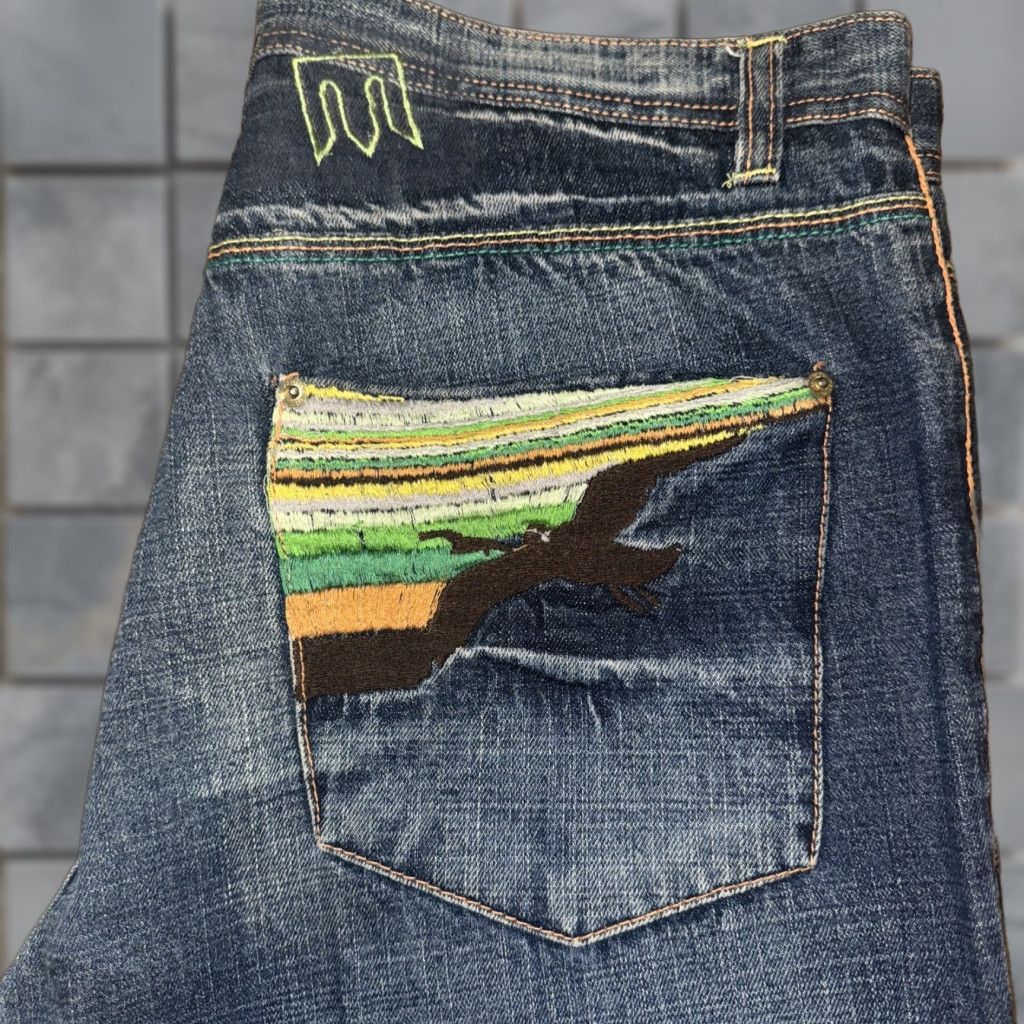 Denime VINTAGE Massive Jeans Men 38 30 Blue Denim Embroidered Straight Size US 38 / EU 54 - 1 Thumbnail