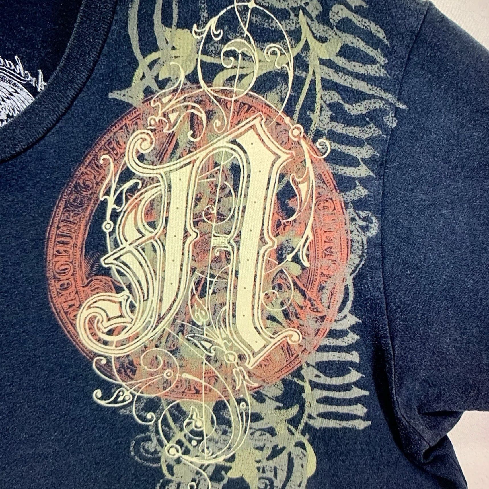 Affliction VINTAGE Affliction Men's T-Shirt Large Black Graphic Print MMA Goth Cyber 2000s Unisex Size US L / EU 52-54 / 3 - 5 Thumbnail