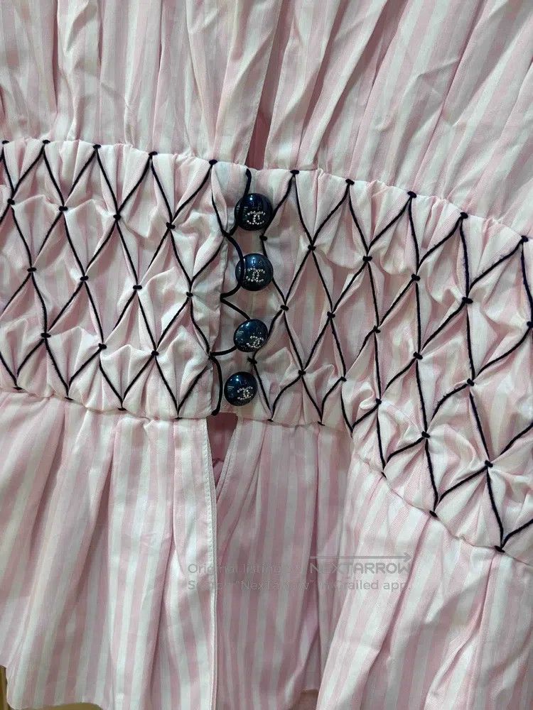 Chanel Chanel 19c Cruise Series Pink Striped Waisted Shirt Size XS / US 0-2 / IT 36-38 - 3 Thumbnail