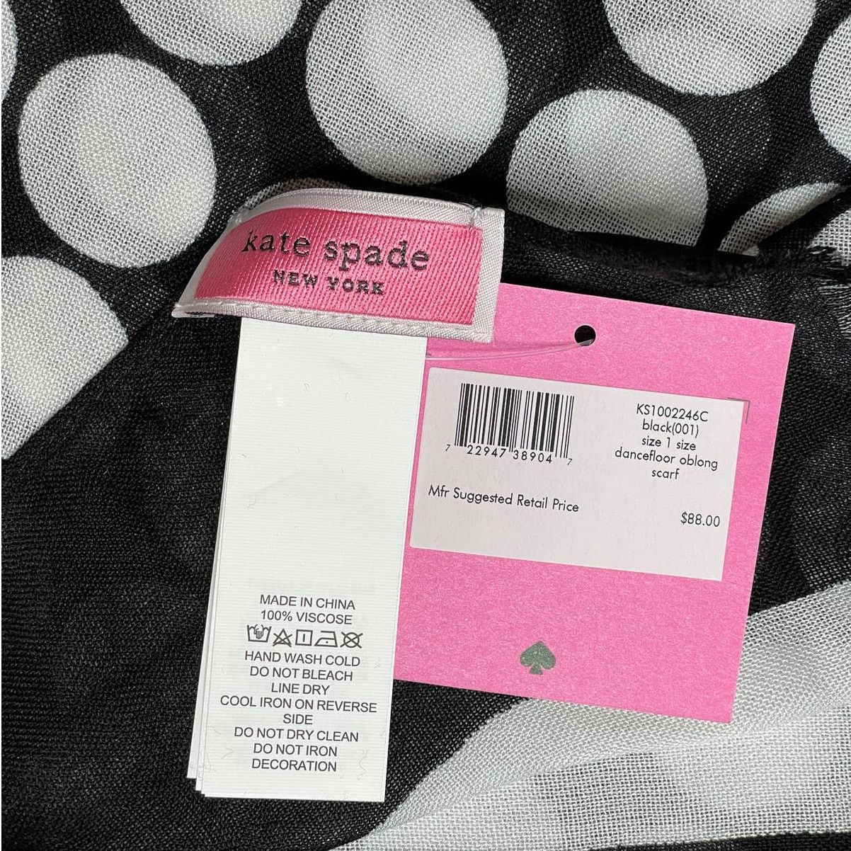 Kate Spade Kate Spade dance floor oblong scarf Black and White Size ONE SIZE - 3 Thumbnail